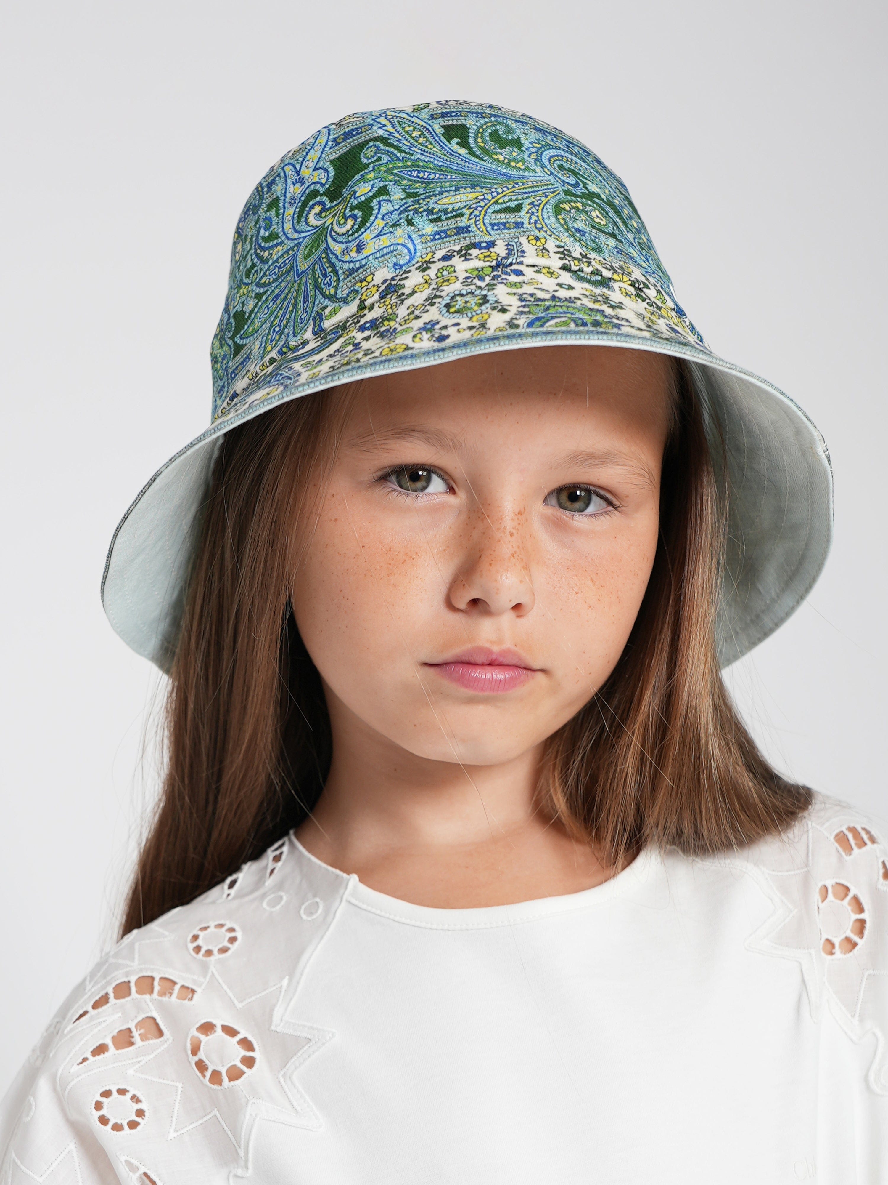 Zimmermann Girls Paisley Bucket Hat in Green Sale Wiki
