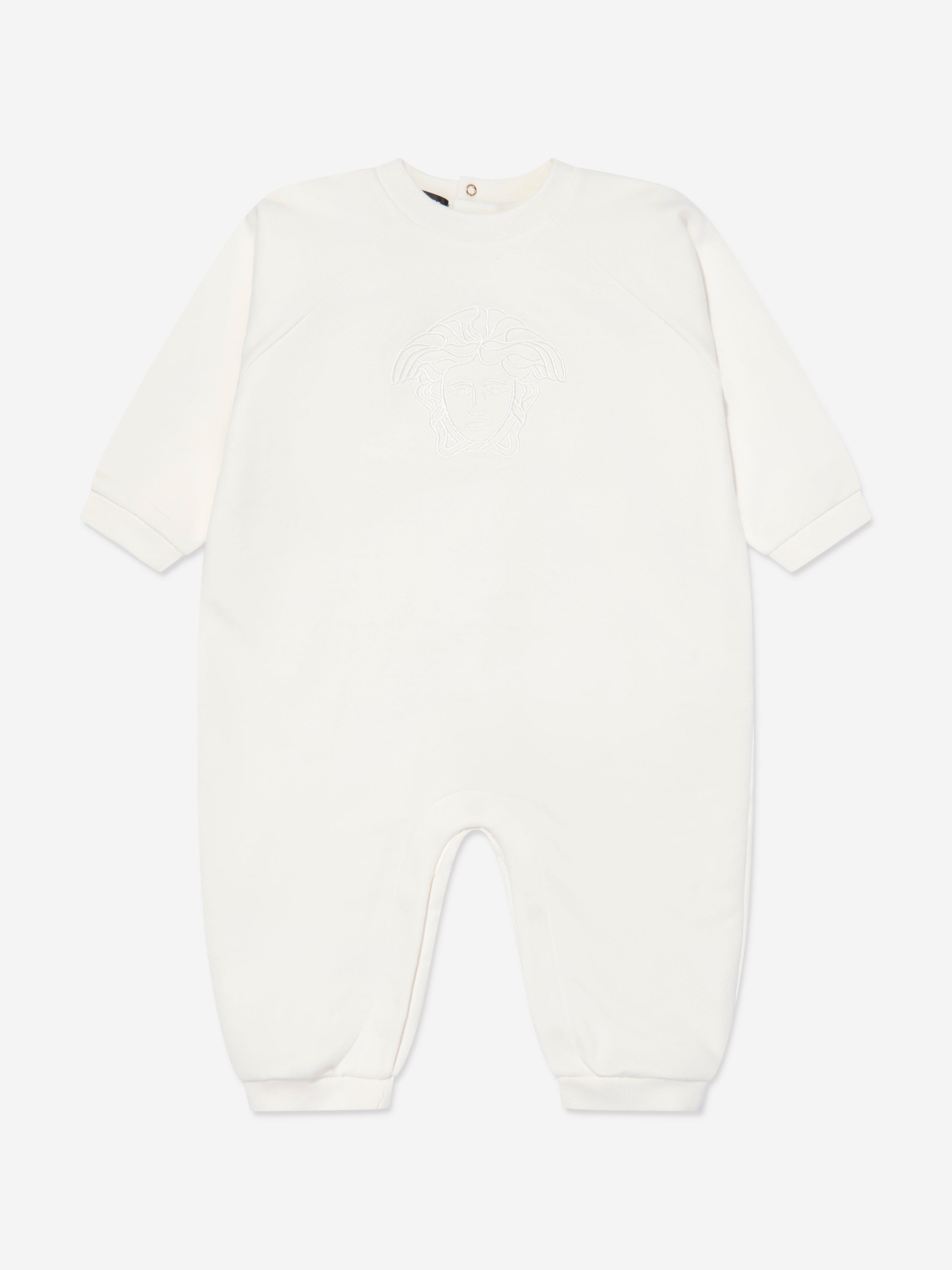 Versace Baby Medusa Logo Romper in White Clearance Shop