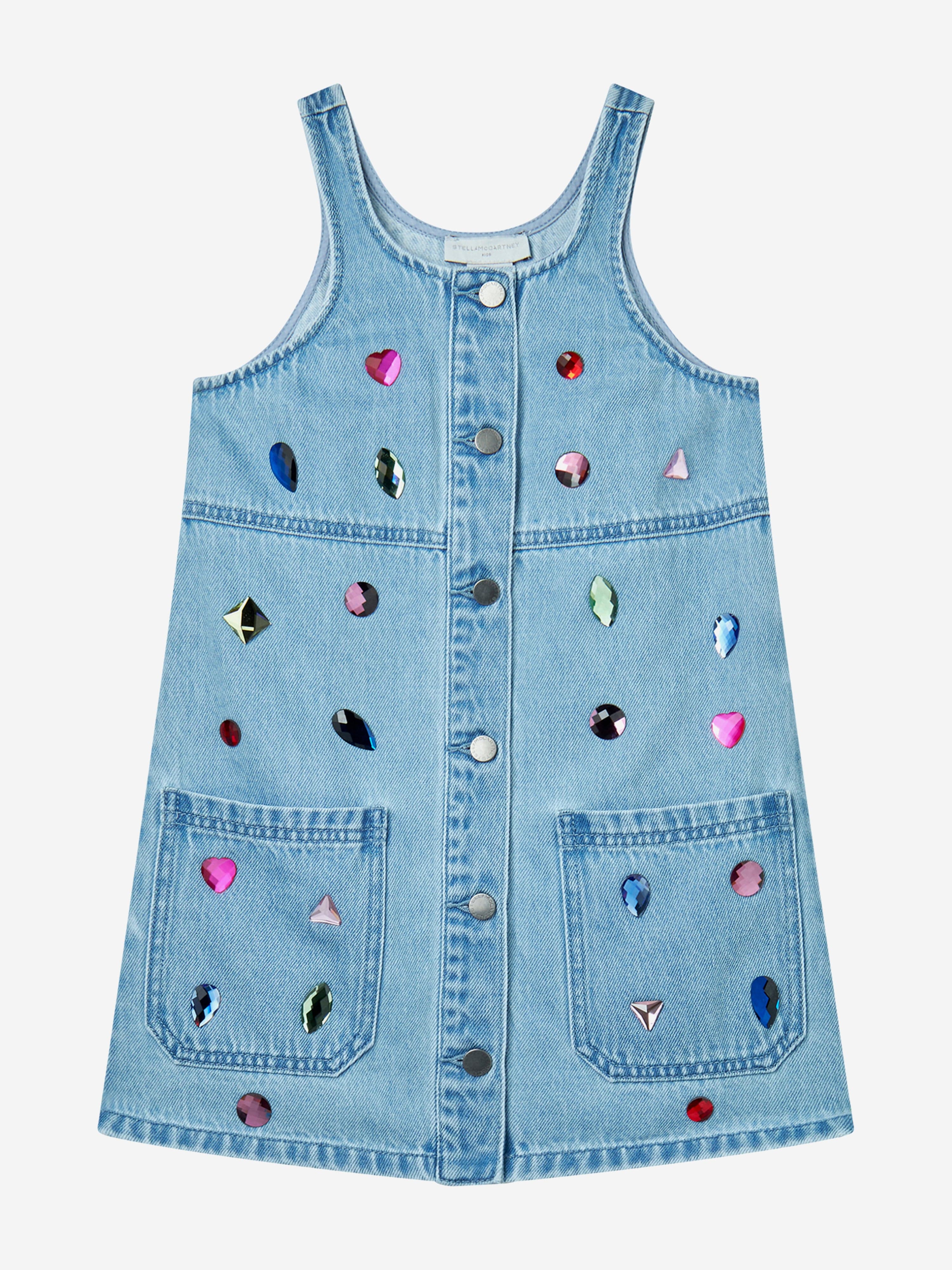 Girls Chambray Jewelled Dress in Blue Outlet Locations Sale Online