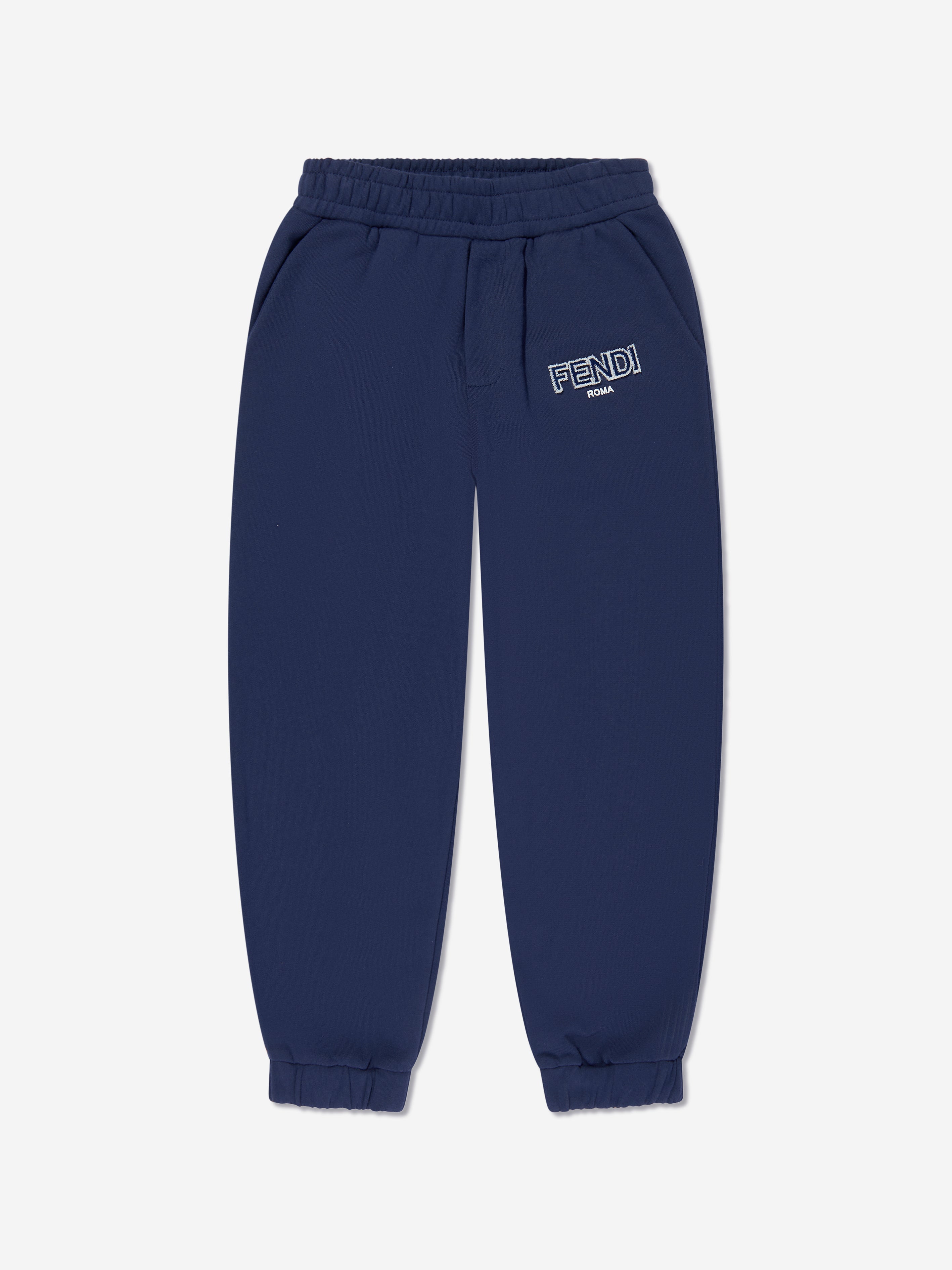 Fendi Boys Logo Joggers in Navy Clearance Fast Delivery