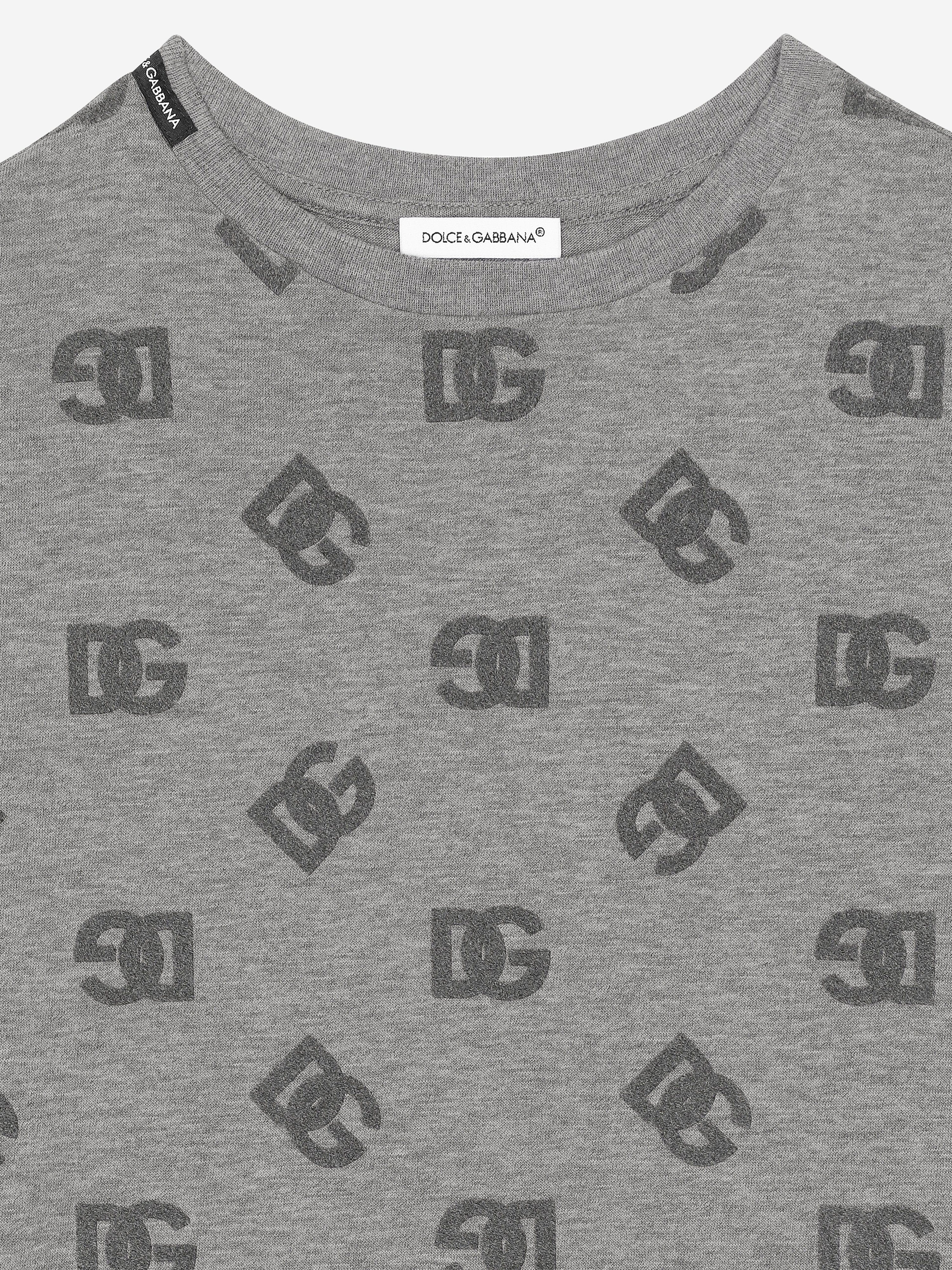 Dolce & Gabbana Boys DG Logo T-Shirt in Grey Discount Best