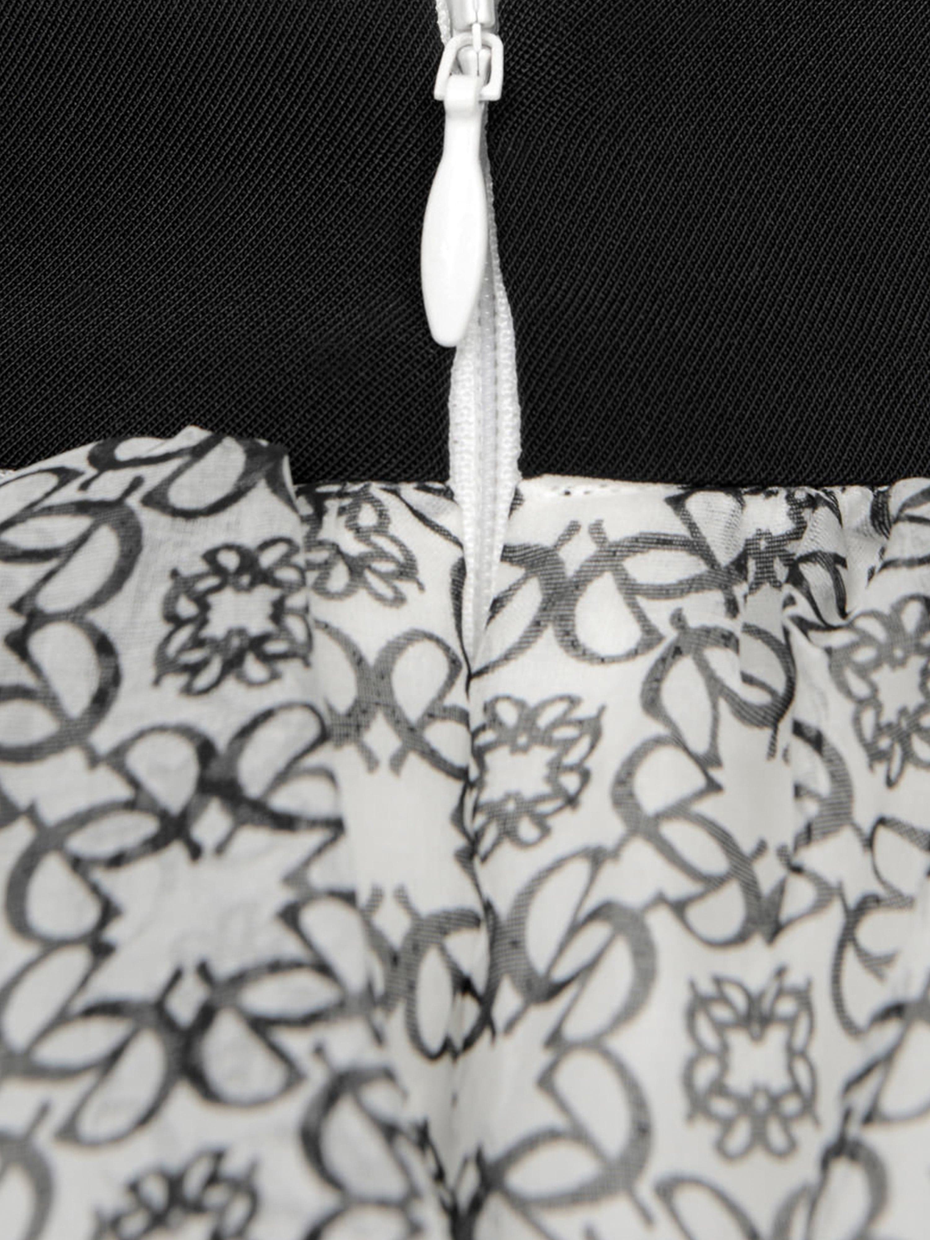 Elie Saab Girls Ivory & Black Silk Skirt Best Pices