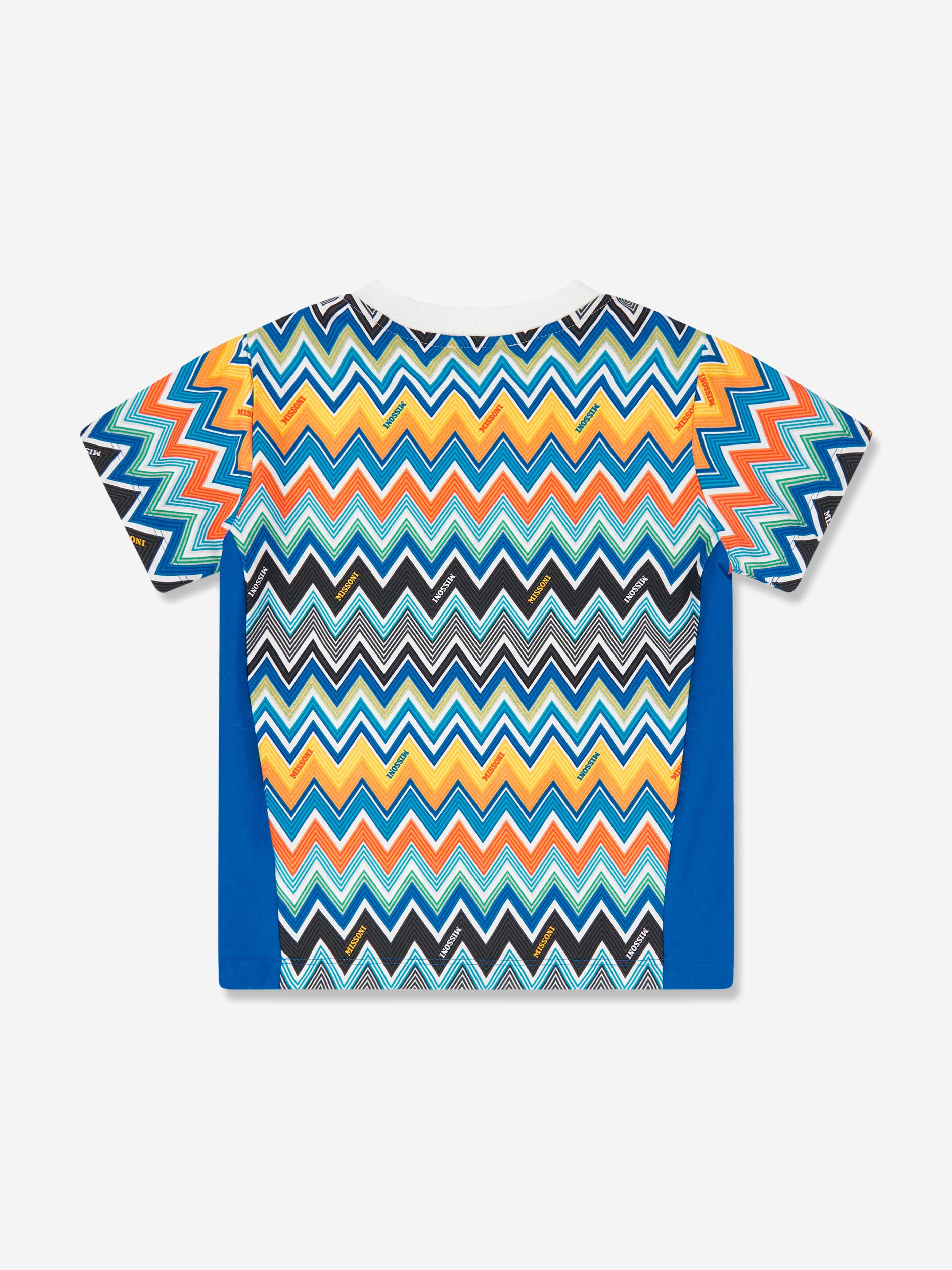 Boys Zigzag Print T-Shirt in Blue Manchester Cheap Pice