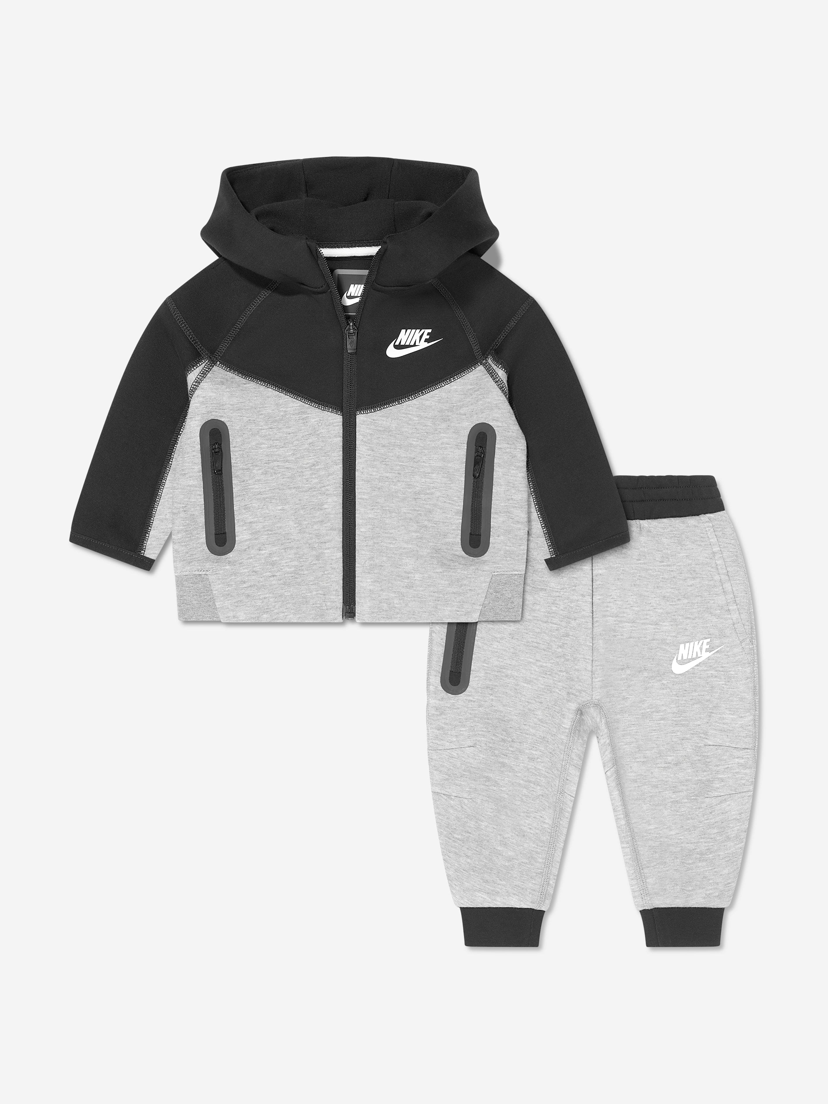 Kids Tech Fleece Hooded Full Zip Tracksuit in Grey New Arrival For Sale