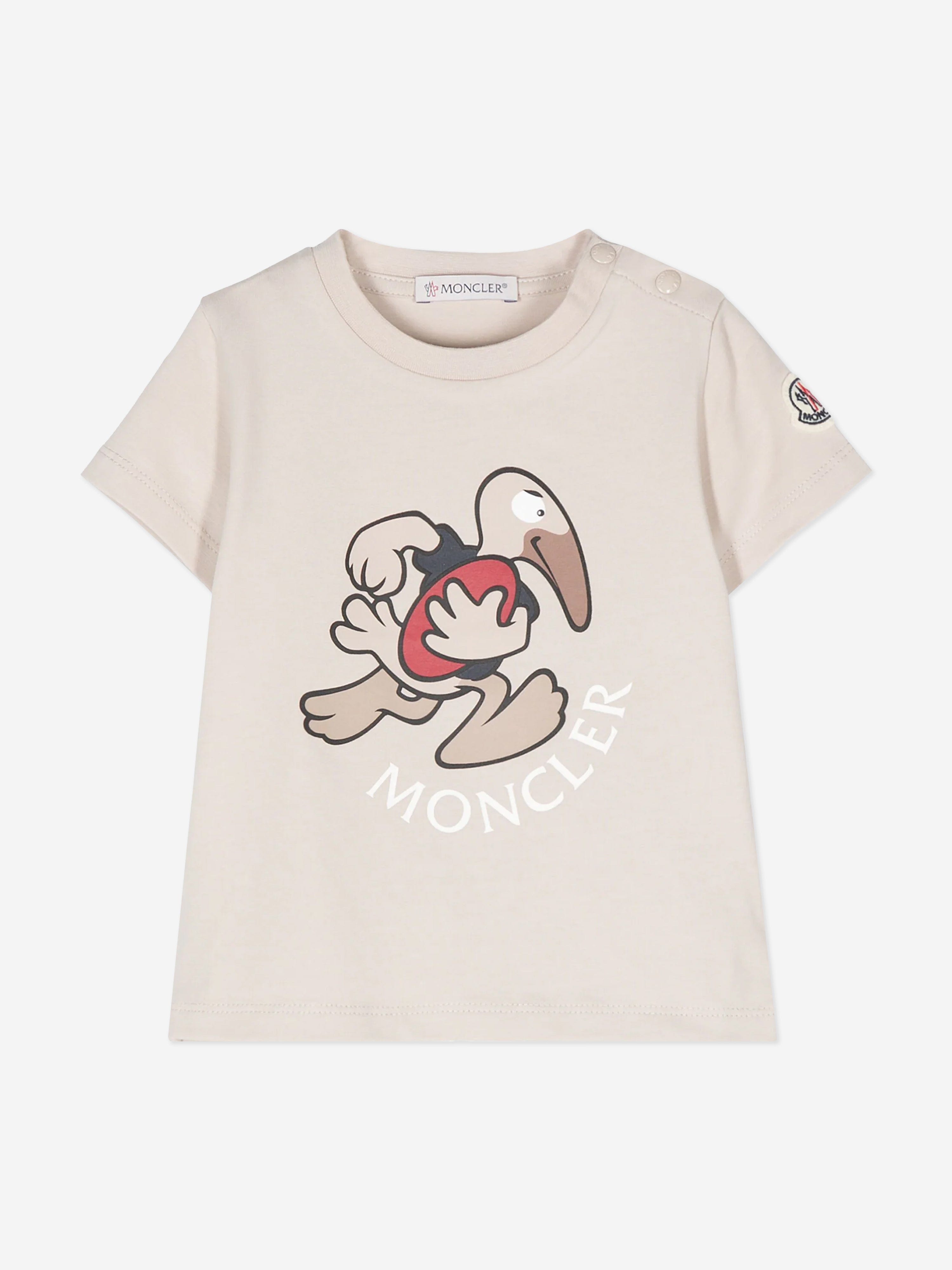 Moncler Enfant Baby Boys Logo T-Shirt in Beige Cheap Best Store To Get