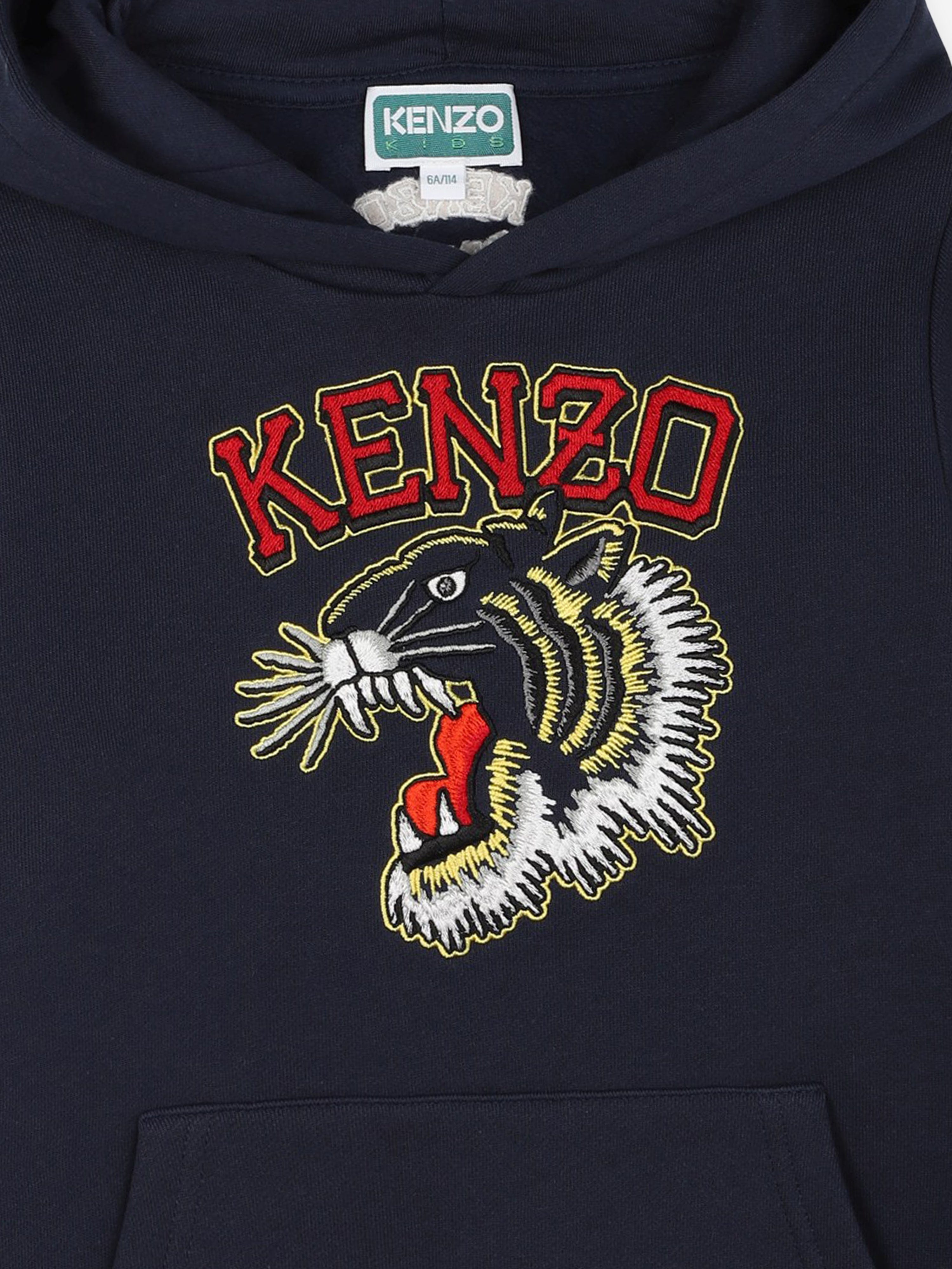 KENZO Boys Tiger Logo Hoodie in Navy New Styles Cheap Pice