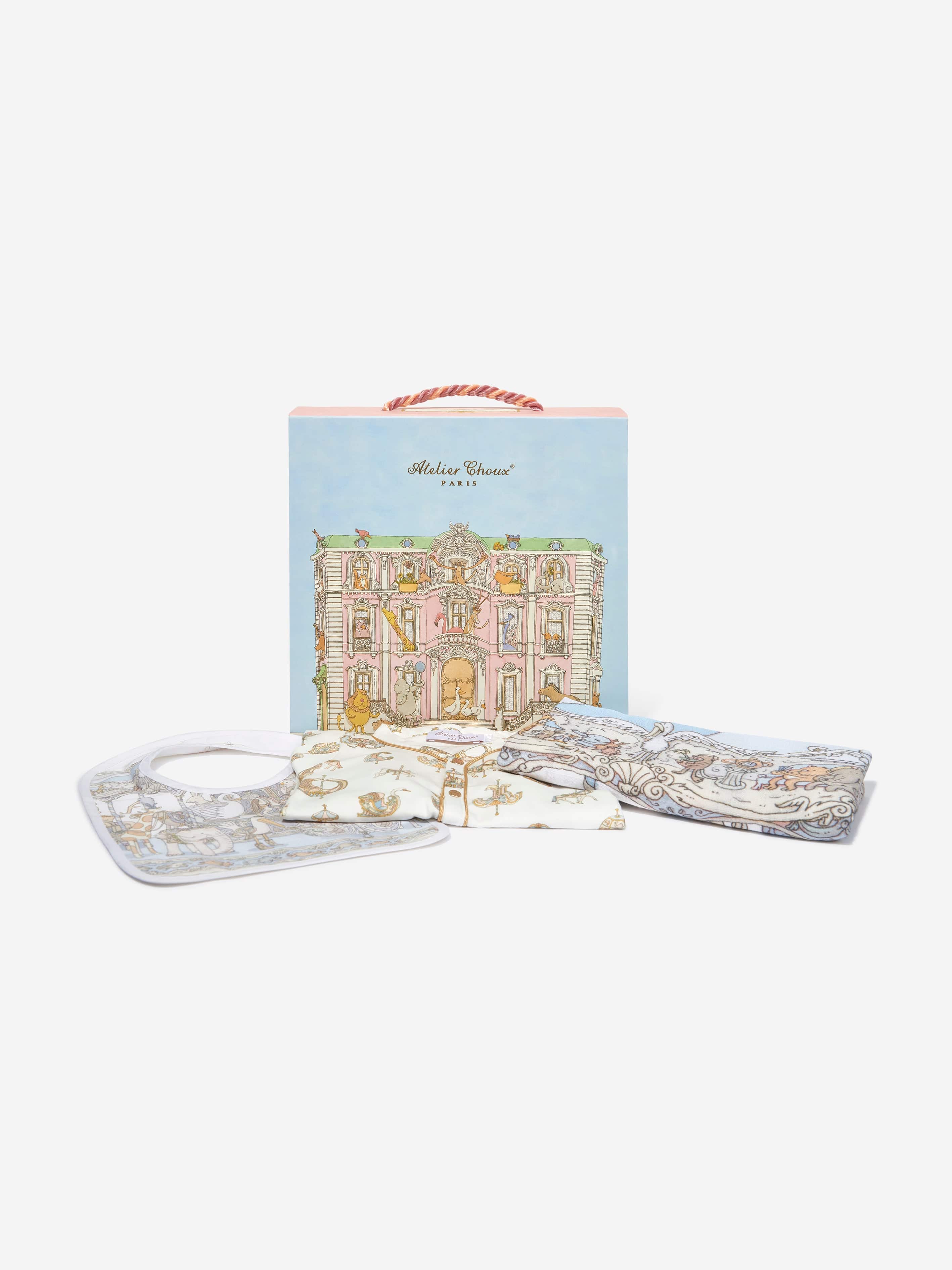 Atelier Choux Baby Boys Carousel Gift Set in Blue Professional
