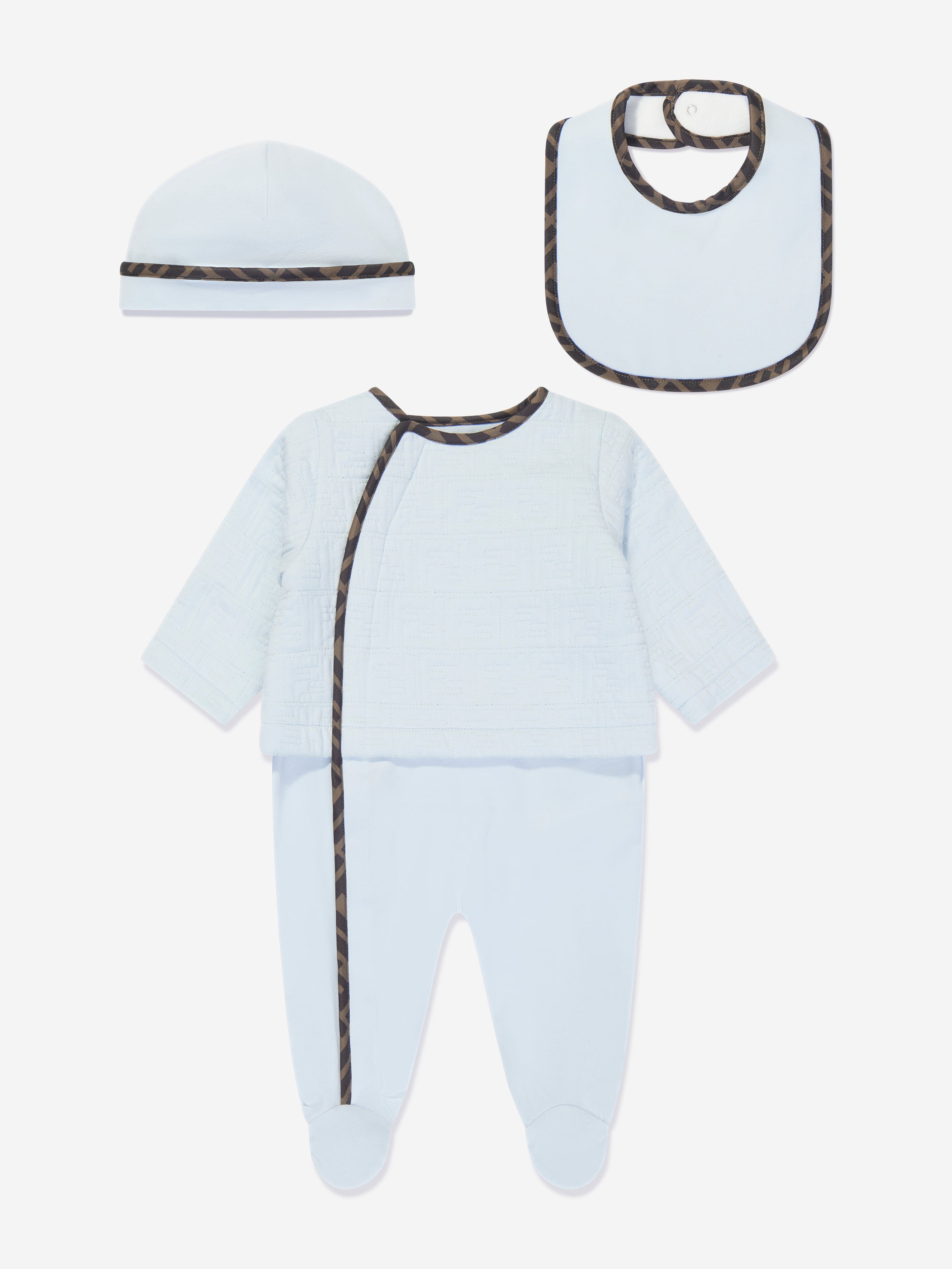 Fendi Baby Girls Cotton Babygrow Gift Set (3 Piece) in Blue Deals Cheap Pice