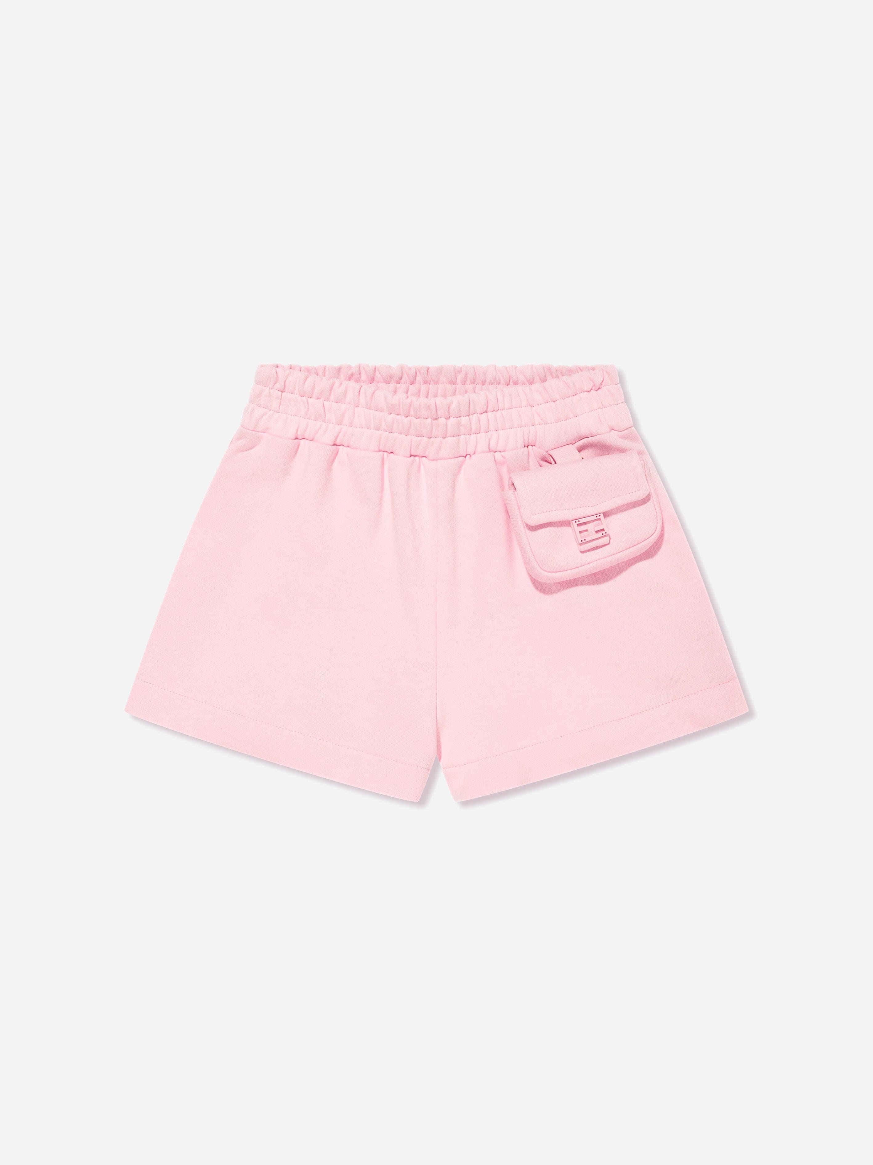 Fendi Girls Baugette Pocket Shorts in Pink Shop For Sale