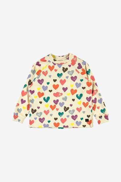 Molo Girls Sweater - Cotton Mary Heart Print Sweater Clearance Sast
