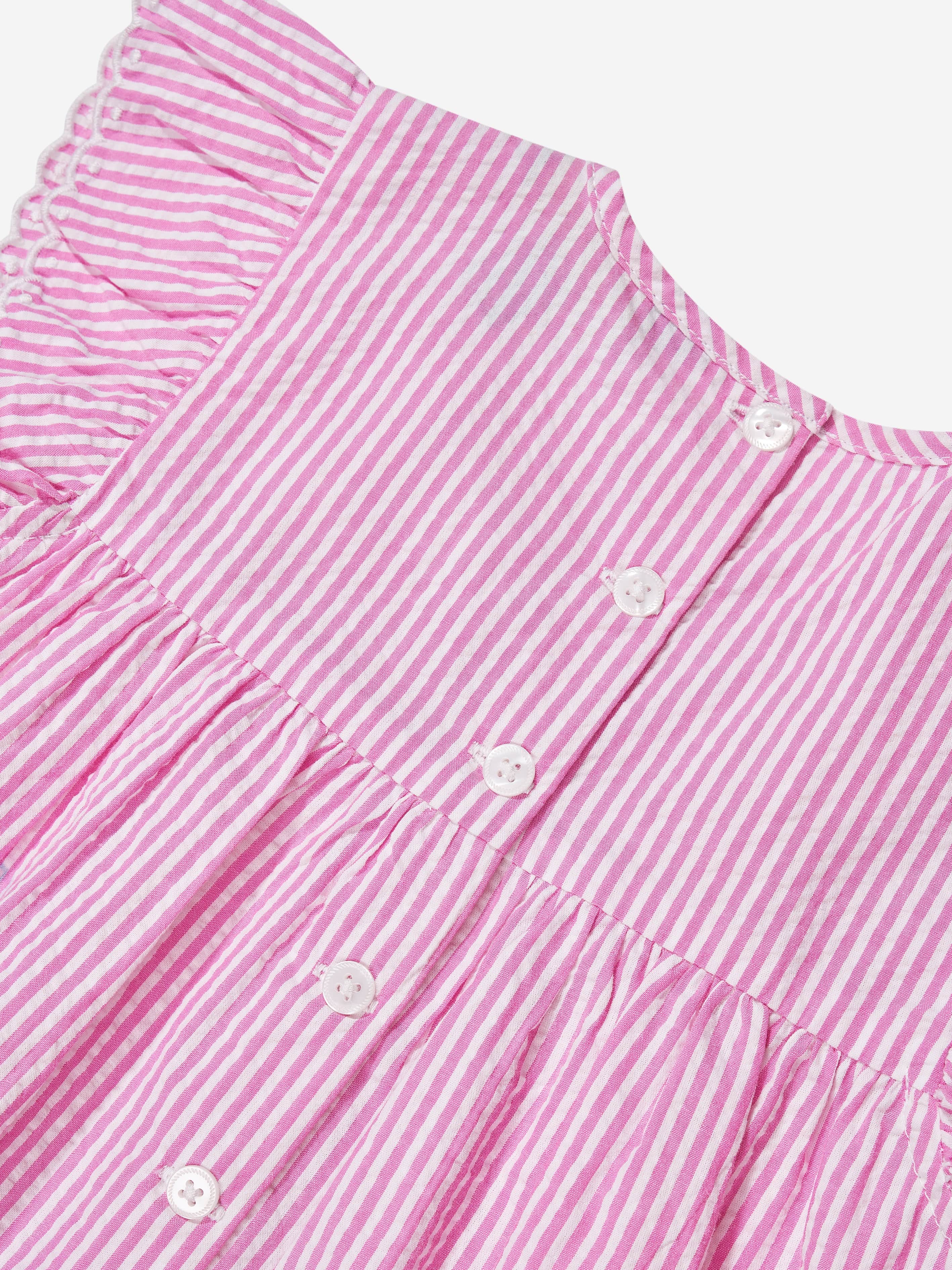 Ralph Lauren Girls Striped Blouse in Pink Excellent Sale Online