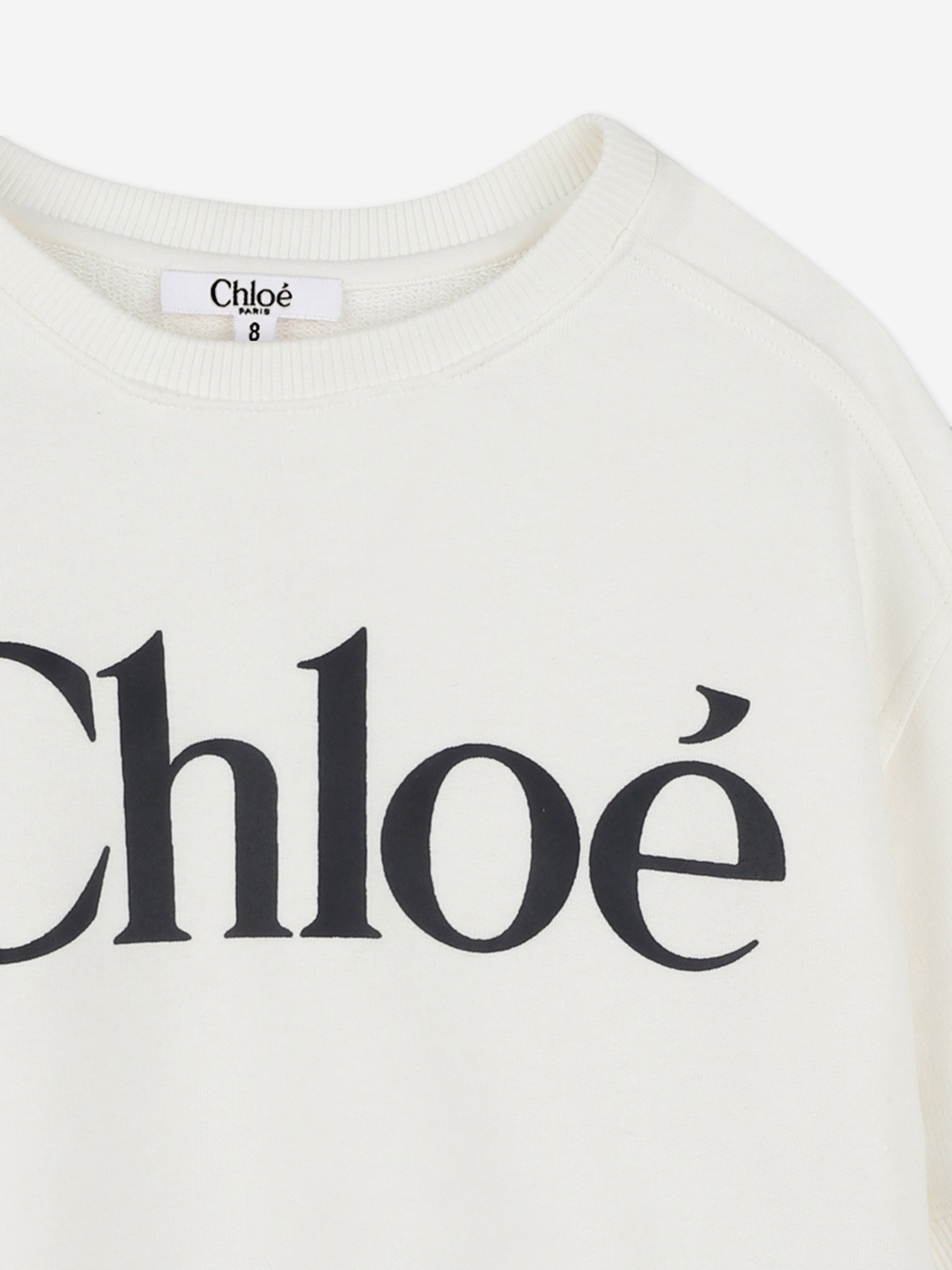 Chlo¨¦ Girls Logo Sweatshirt in Ivory Cheap Sale With Mastercard