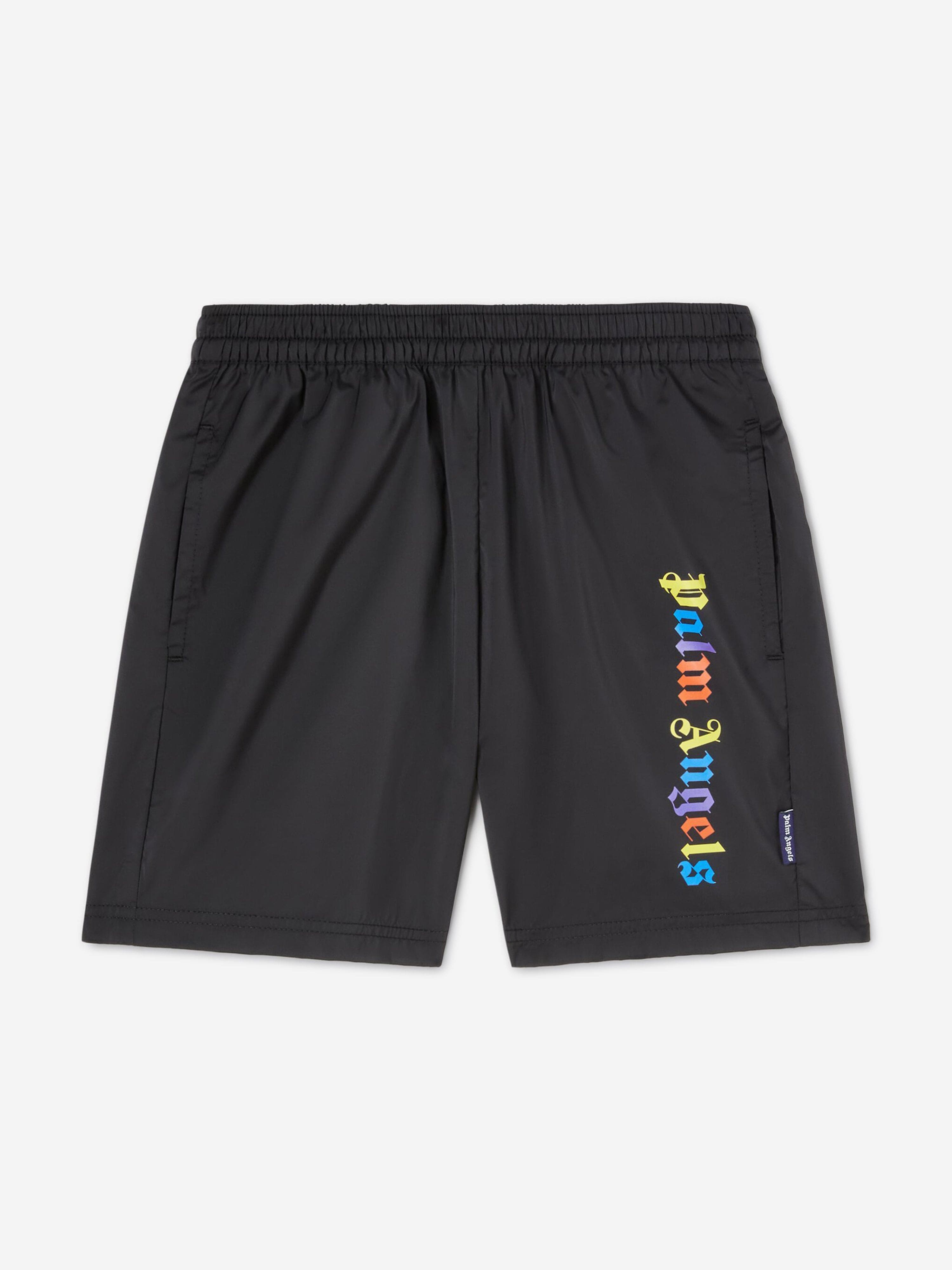 Palm Angels Boys Overlogo Swim Shorts in Black Cheap Visa Payment