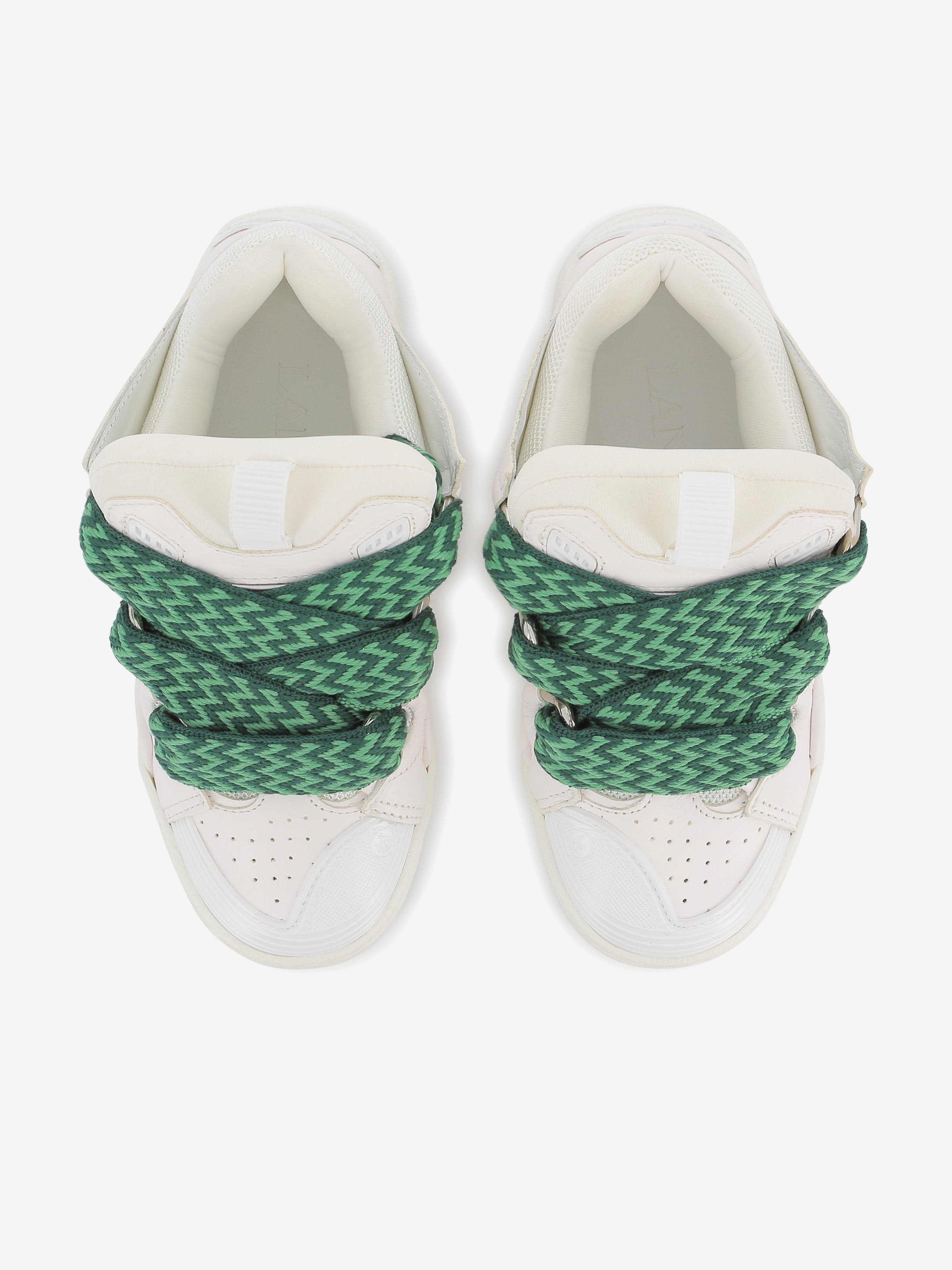 Lanvin Kids Leather Curb Trainers in White Ebay Cheap Pice