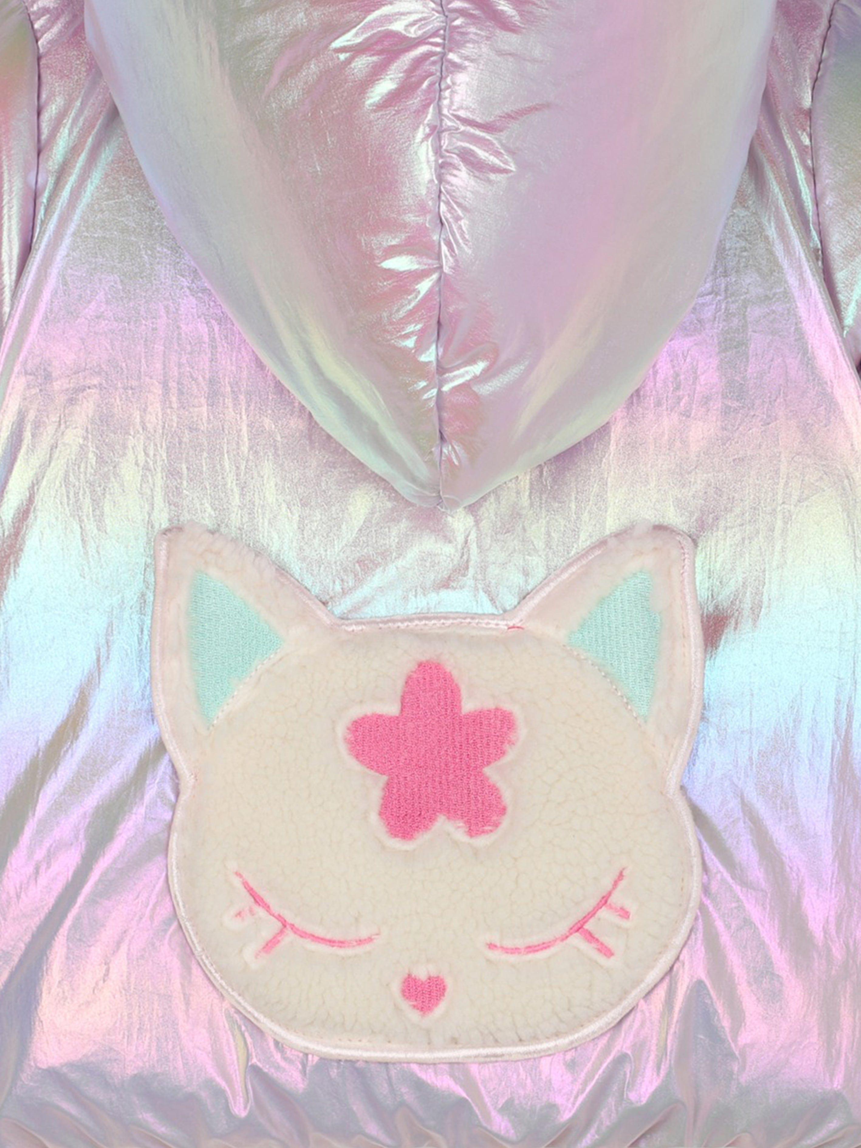 Billieblush Baby Girls Shiny Hooded Puffer Jacket in Purple Geniue Stockist
