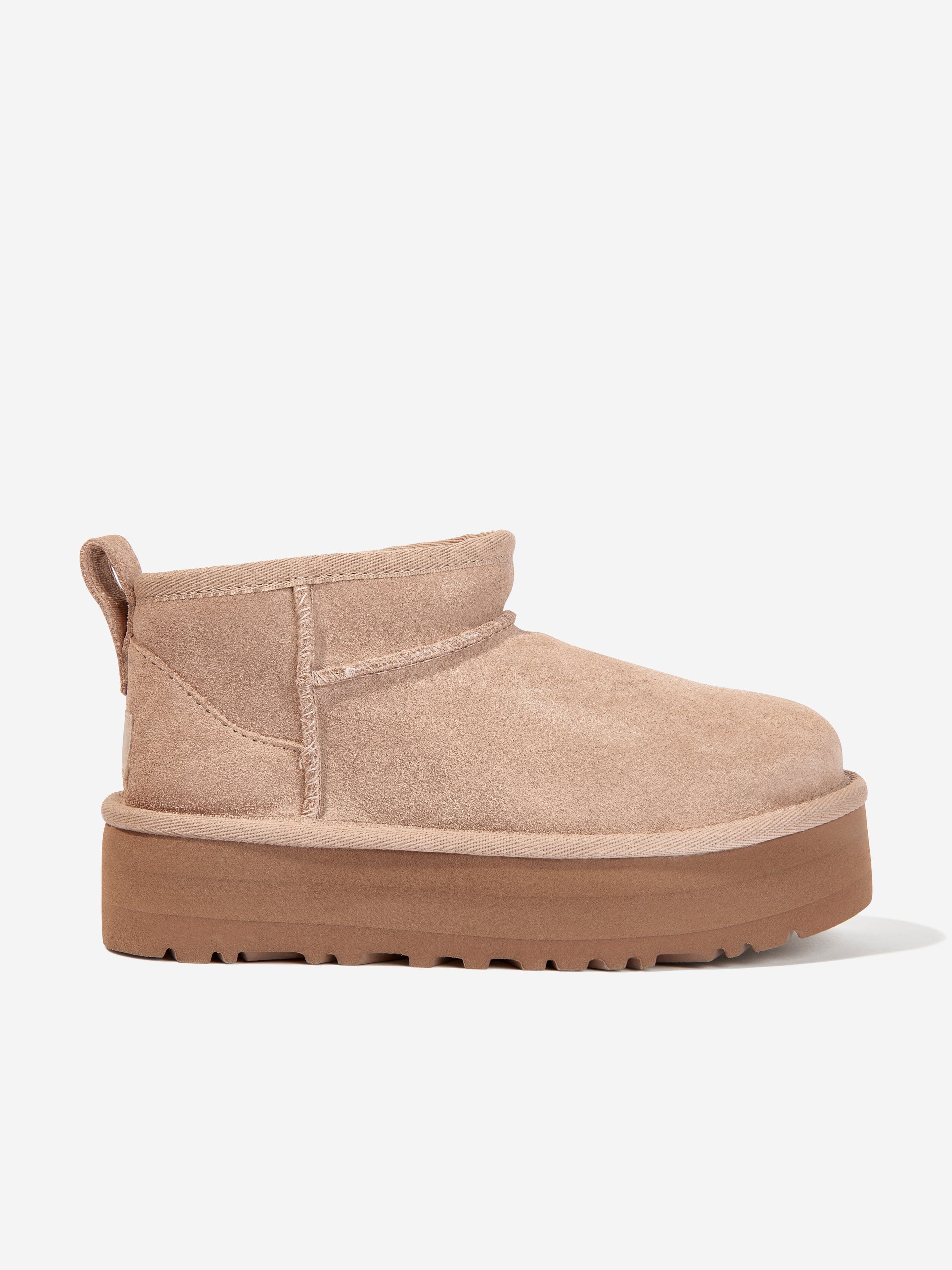 UGG Girls Classic Ultra Mini Platform Boots in Beige Amazon Footaction