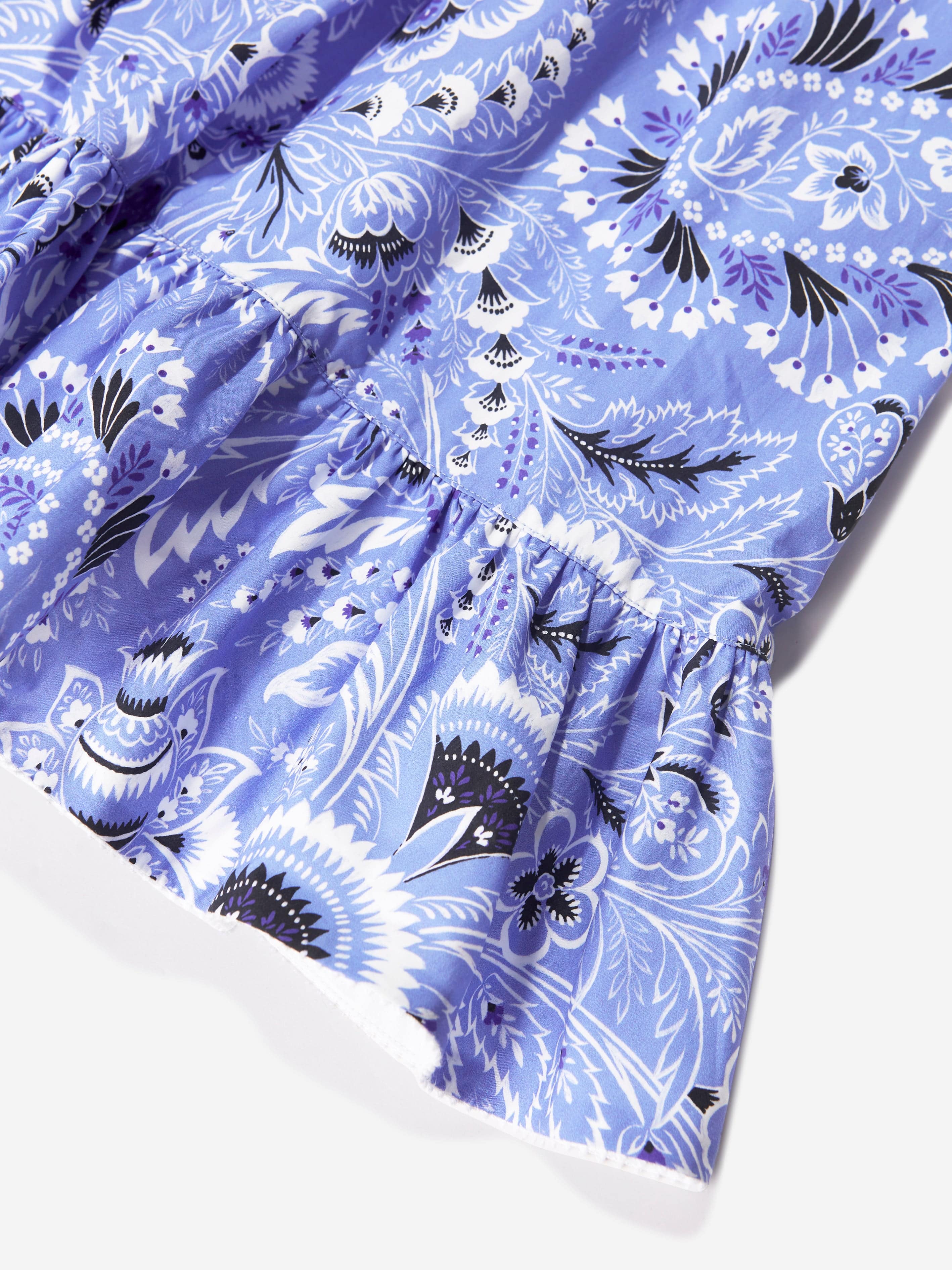 Etro Girls Floral Paisley Dress in Blue With Mastercard Cheap Pice