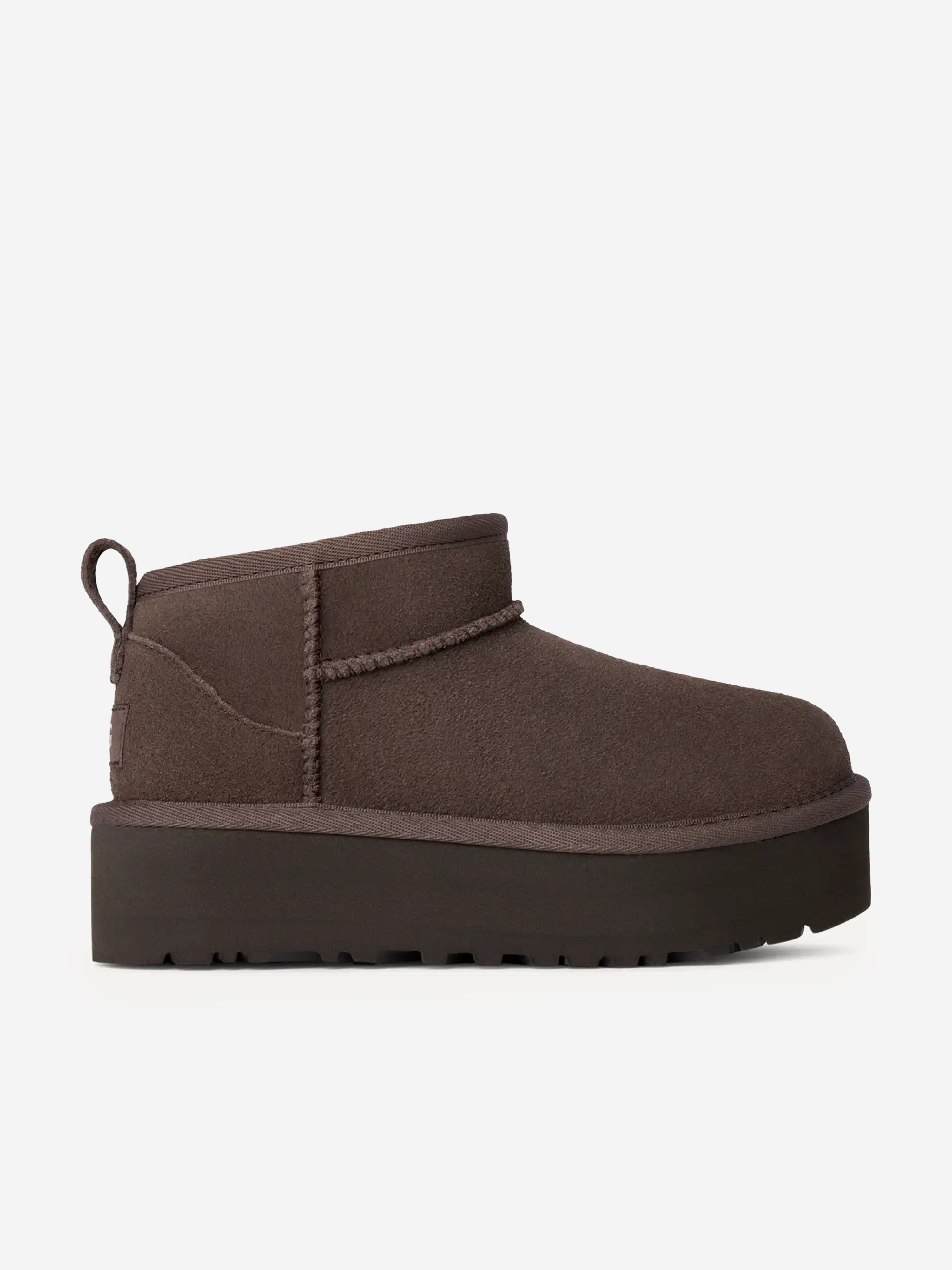 Girls Classic Ultra Mini Platform Boots in Brown Discount Original