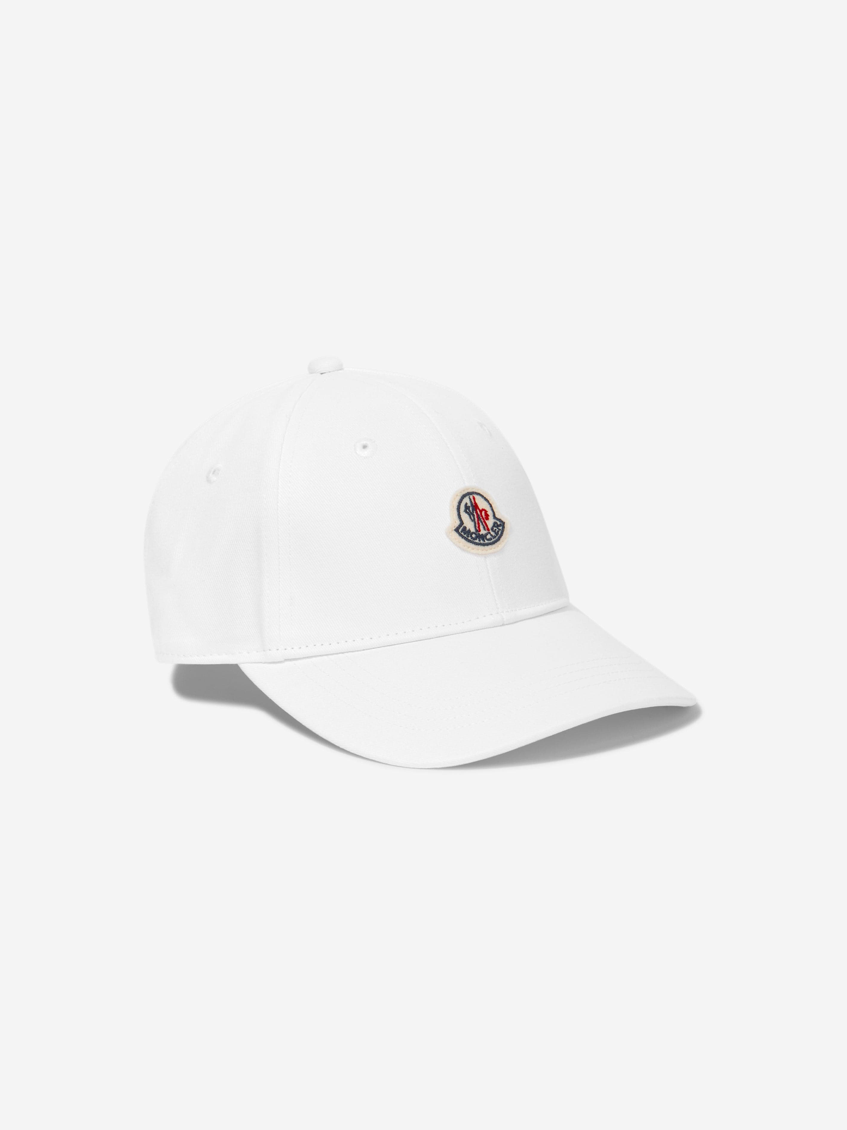 Moncler Enfant Boys Logo Baseball Cap in White Buy Cheap Official Site