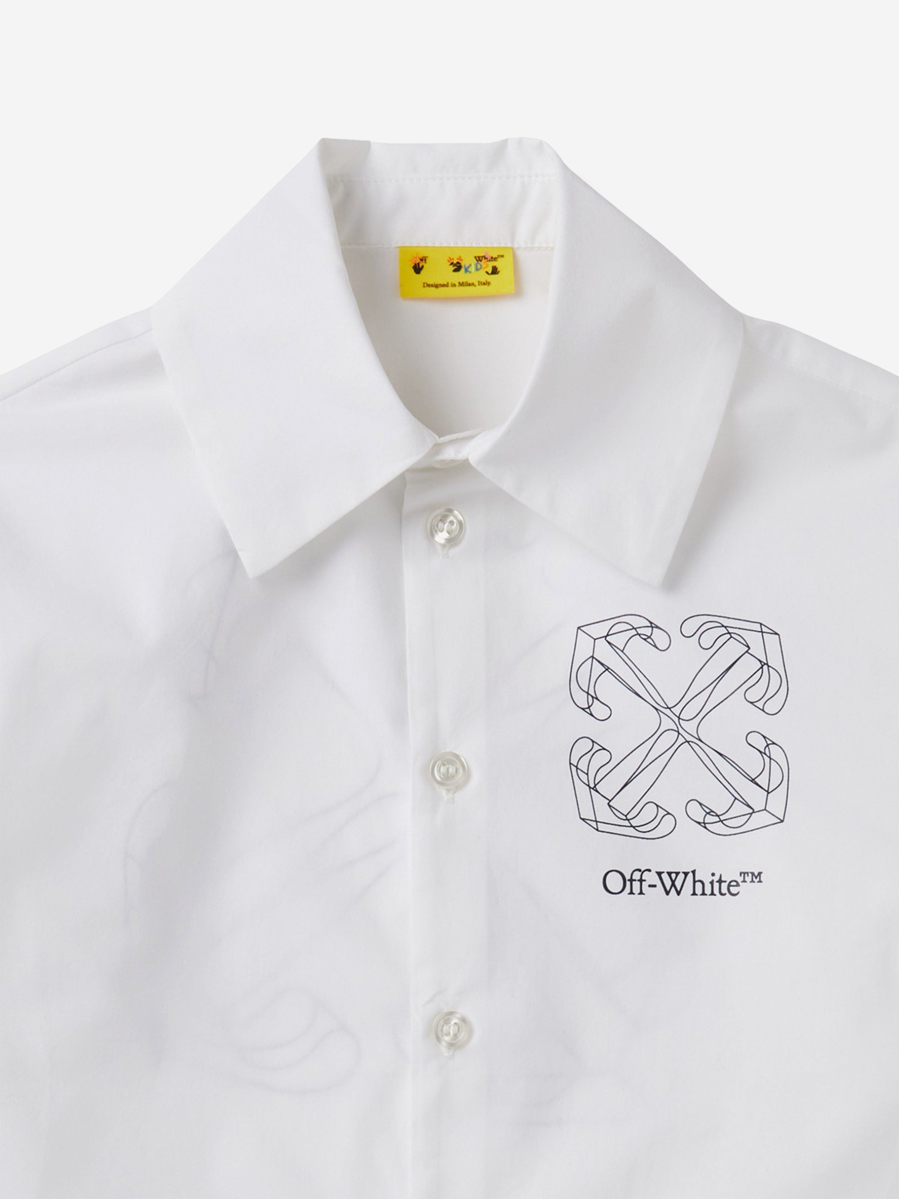 Off-White Boys Arrow 3D Shirt in White Cheap Extremely