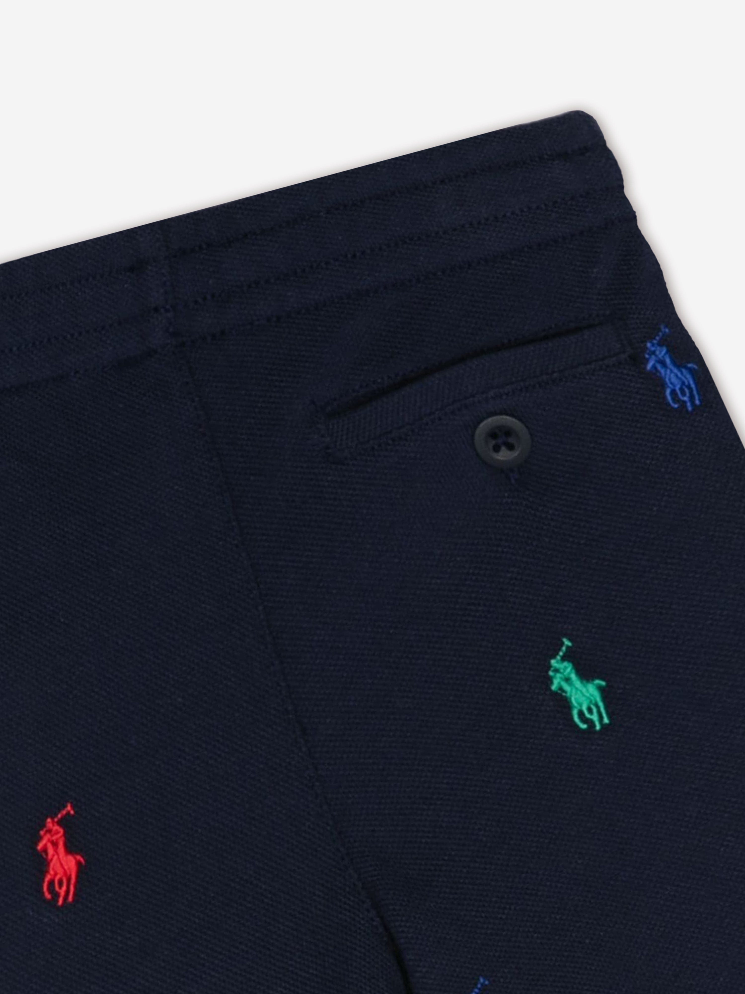 Ralph Lauren Boys Multi Logo Prepster Shorts in Navy Big Sale Sale Online