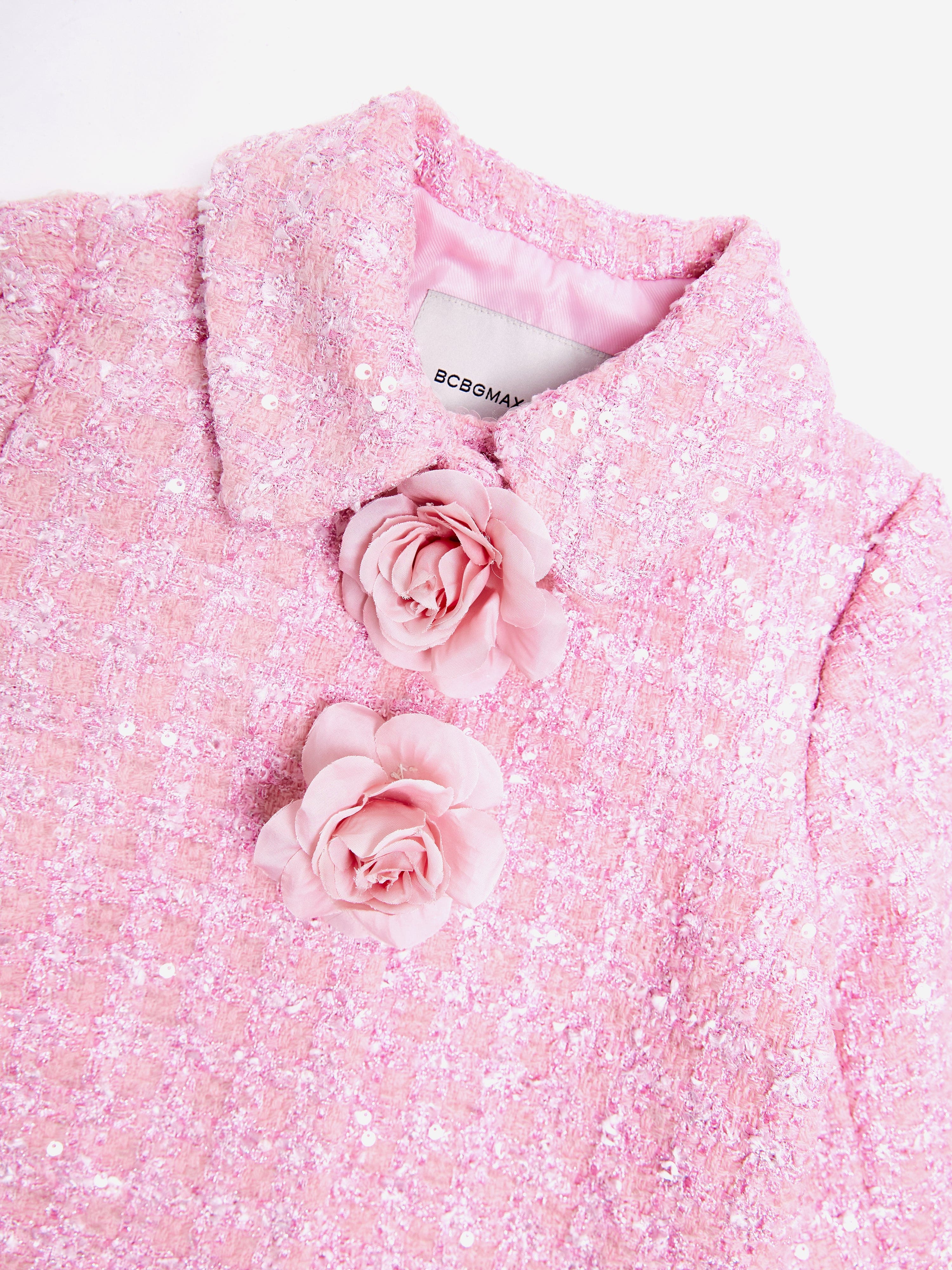 BCBG Girls Rose Tweed Jacket in Pink Low Cost For Sale