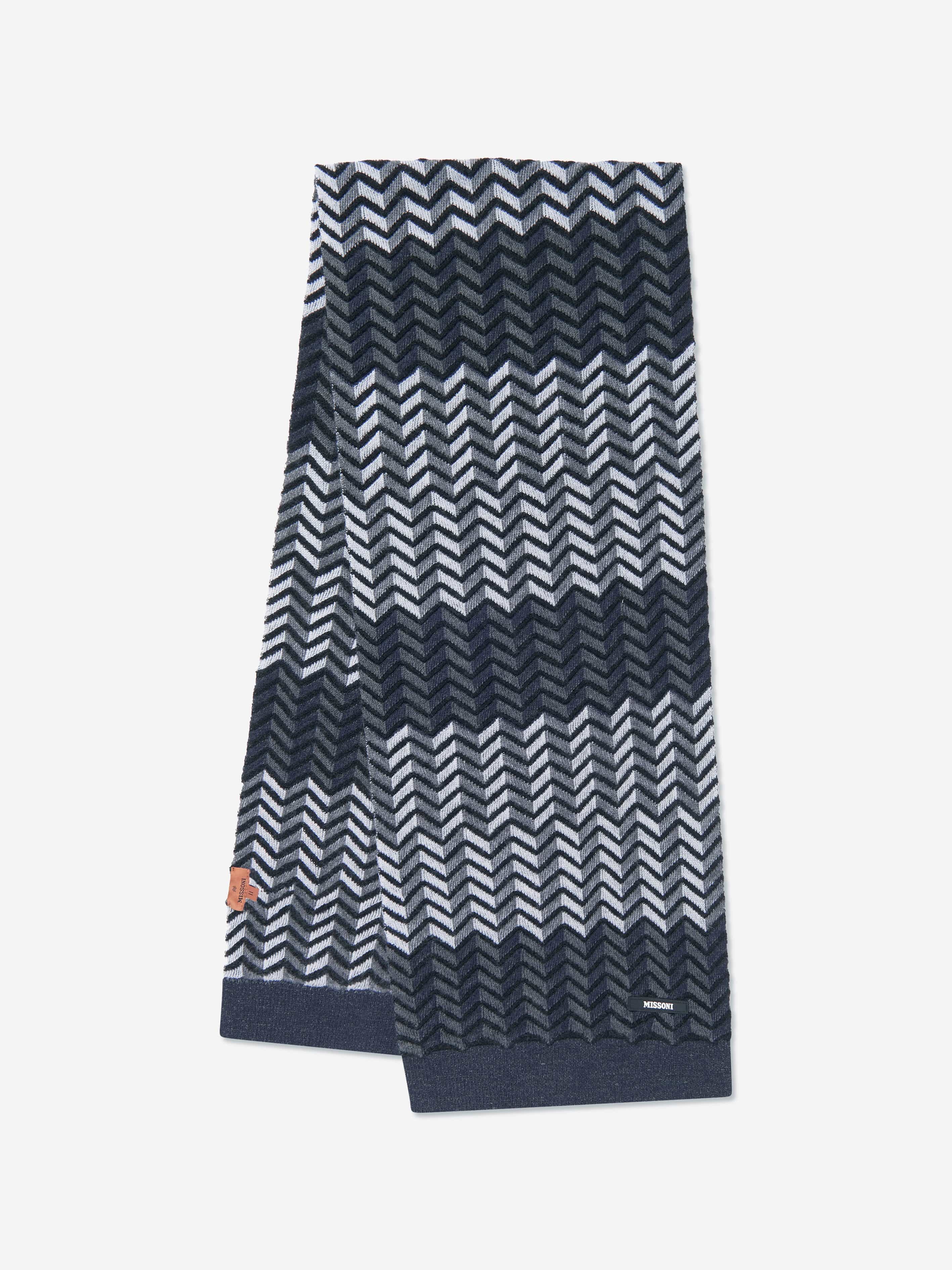 Missoni Boys Wool Zigzag Scarf in Black Cheap Brand New Unisex