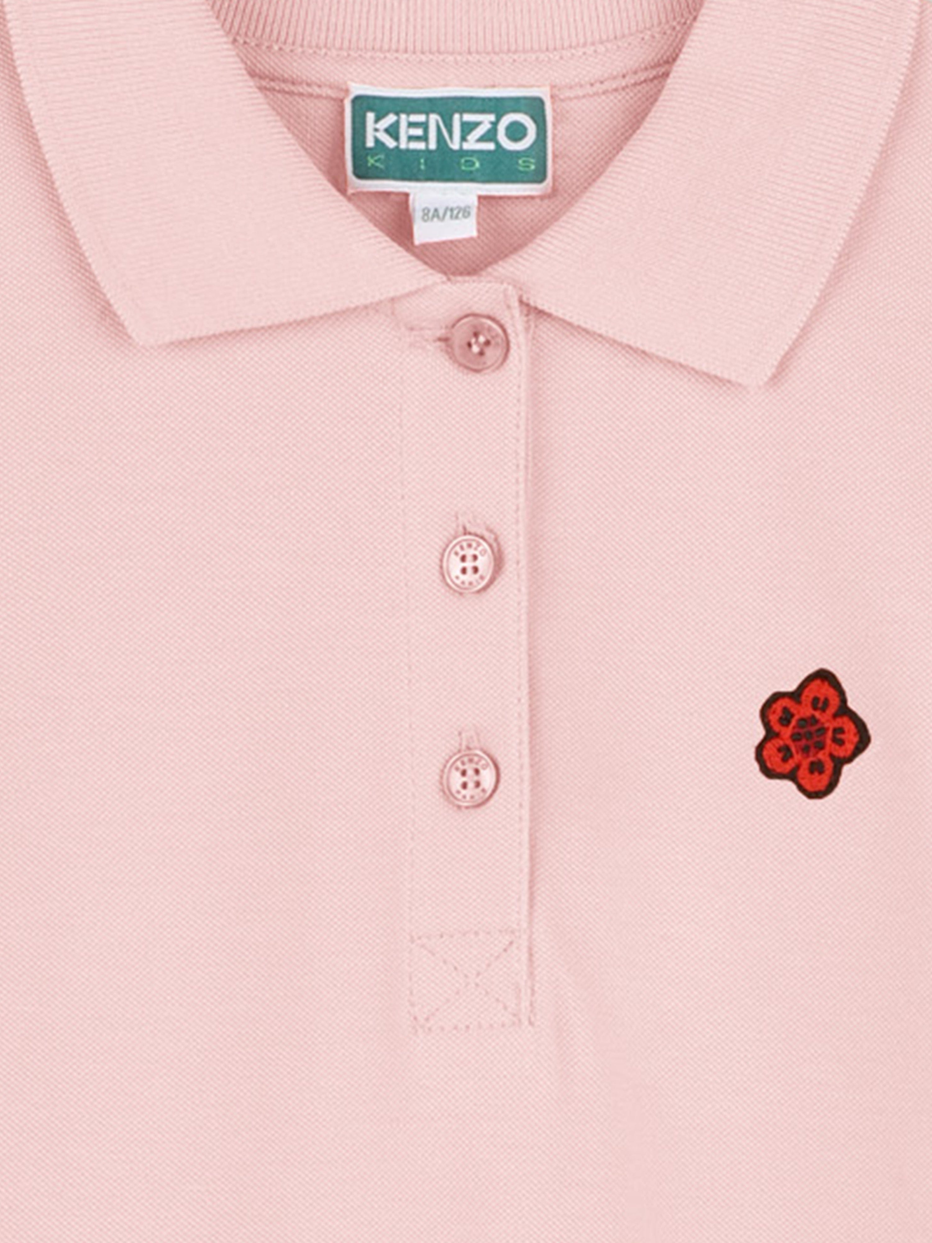 Girls Boke Flower Polo Dress in Pink Clearance New Arrival