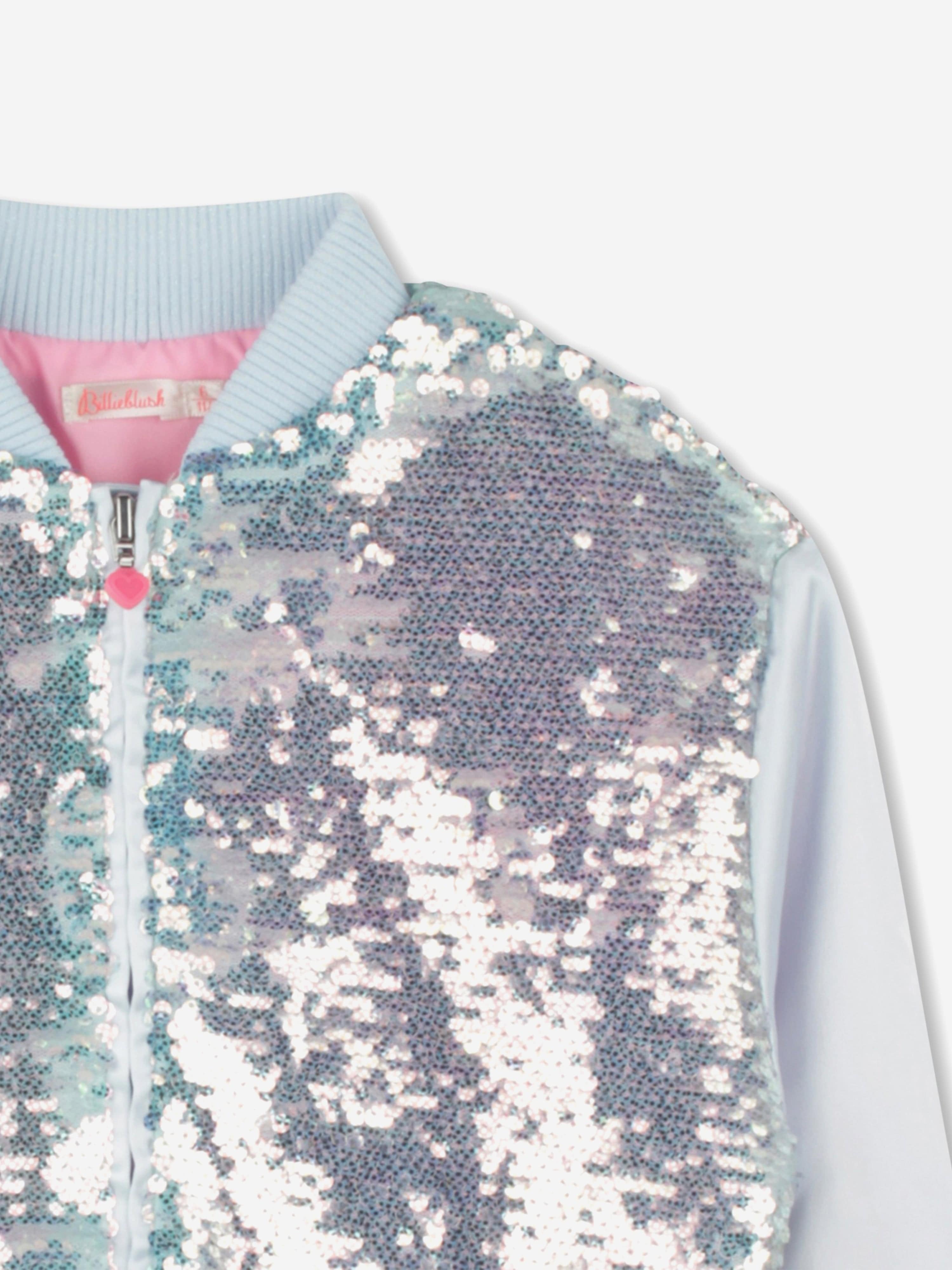 Girls Sequin Bomber Jacket in Blue Buy Cheap Fake