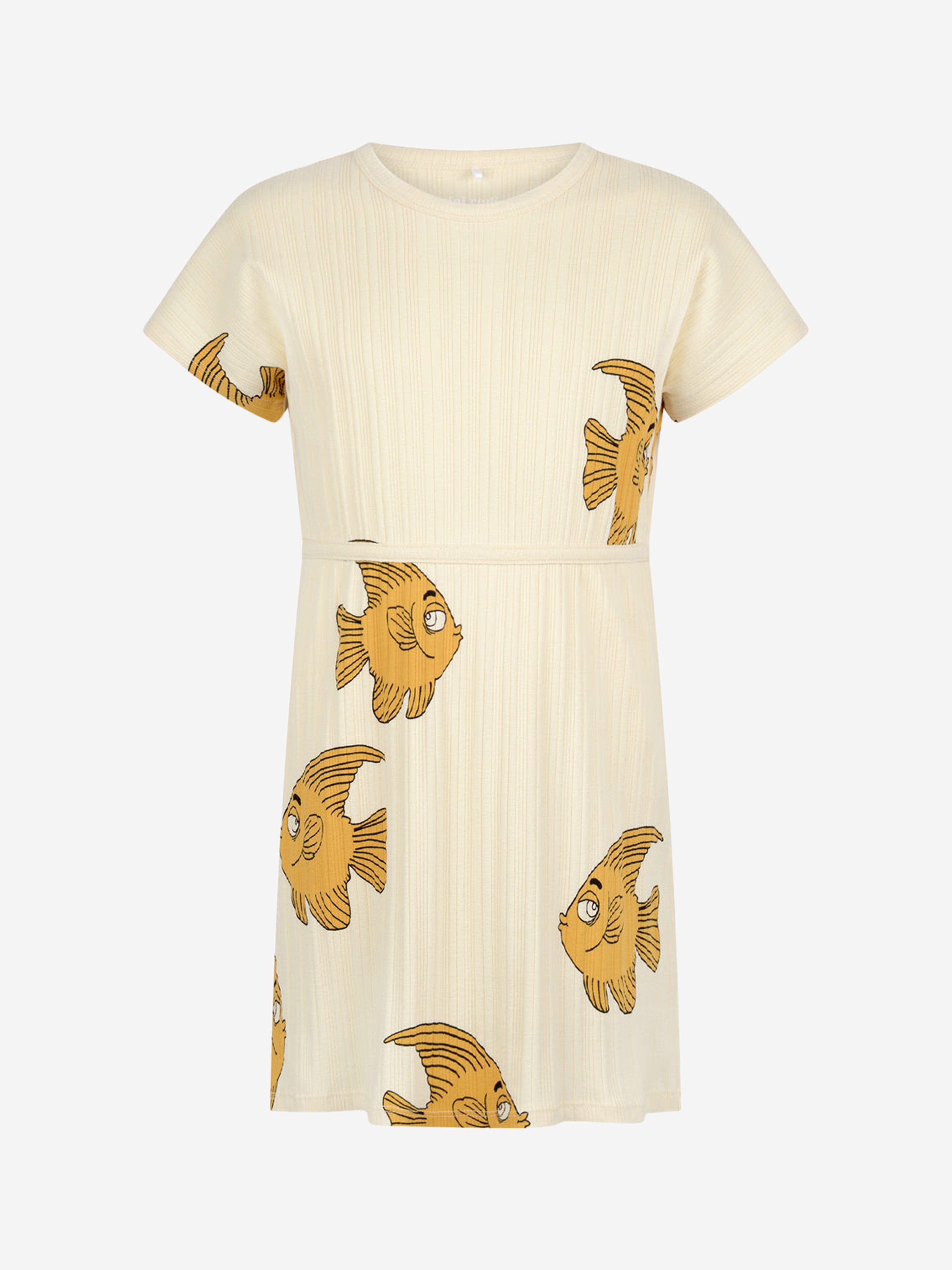 Mini Rodini Girls Cotton Fish Print Dress Cheap Brand New Unisex