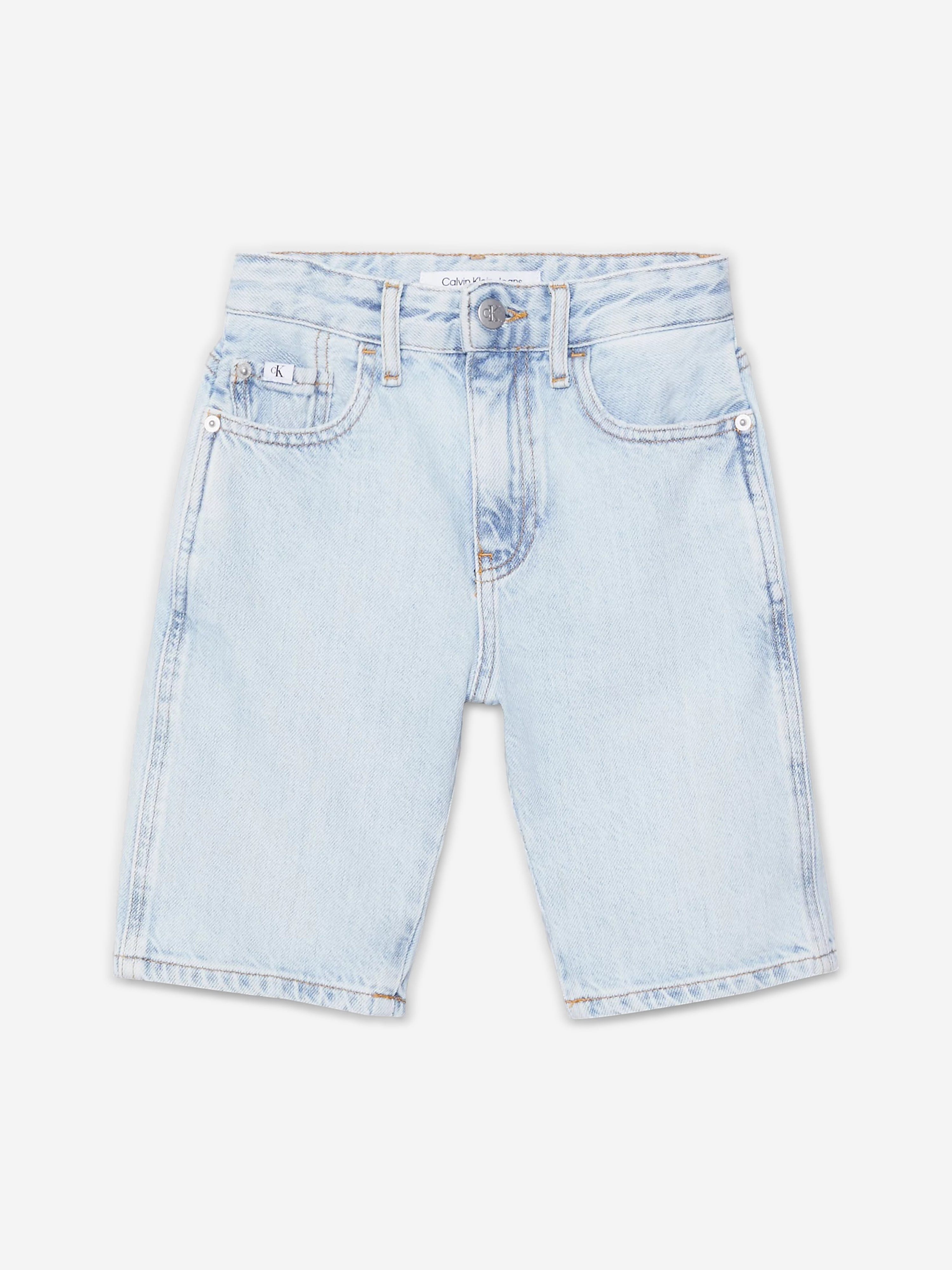 Calvin Klein Boys Relaxed Denim Shorts in Blue Sale Cheapest Pice