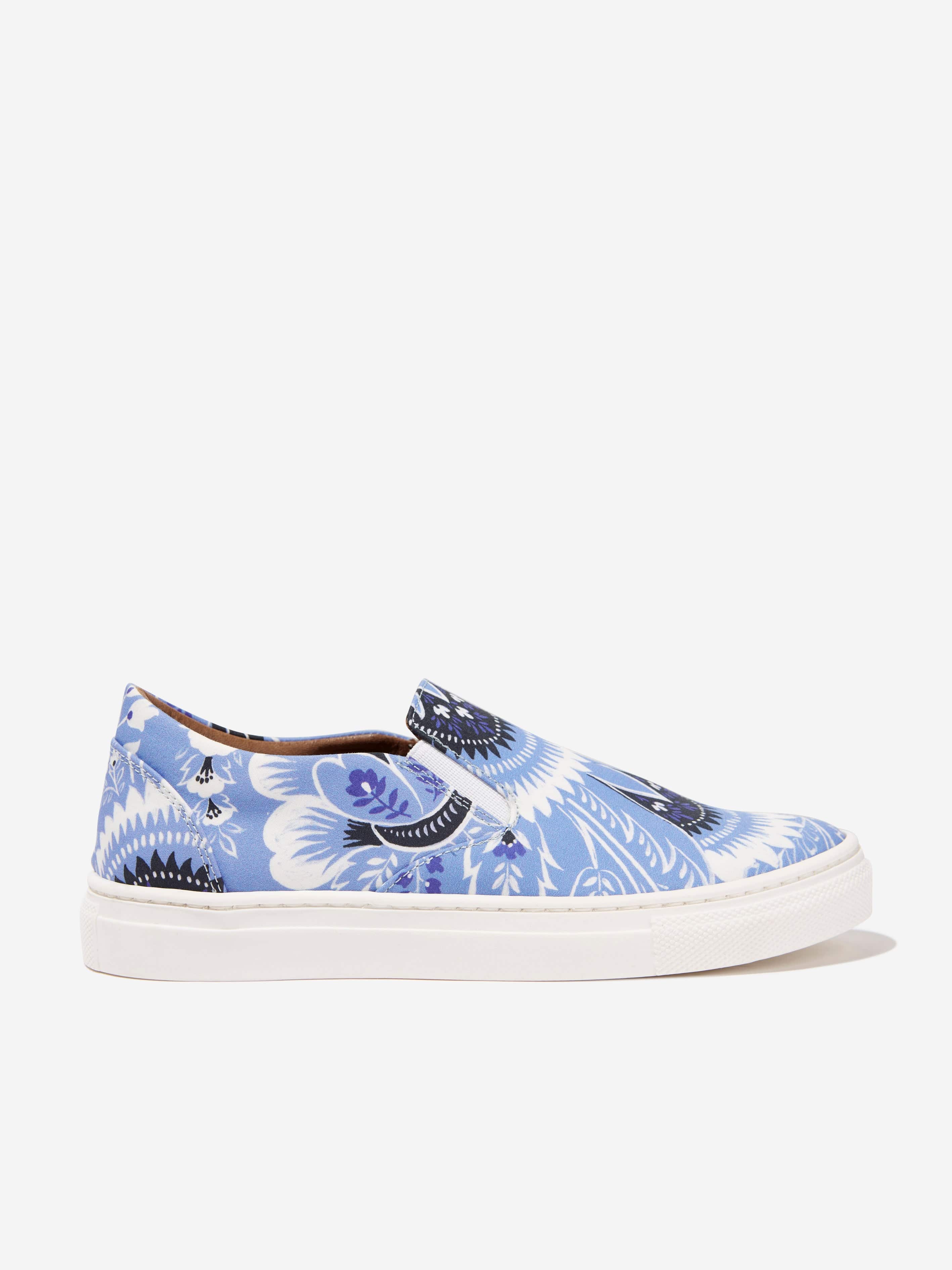 Etro Kids Floral Paisley Trainers in Blue Cheap Sale For Cheap