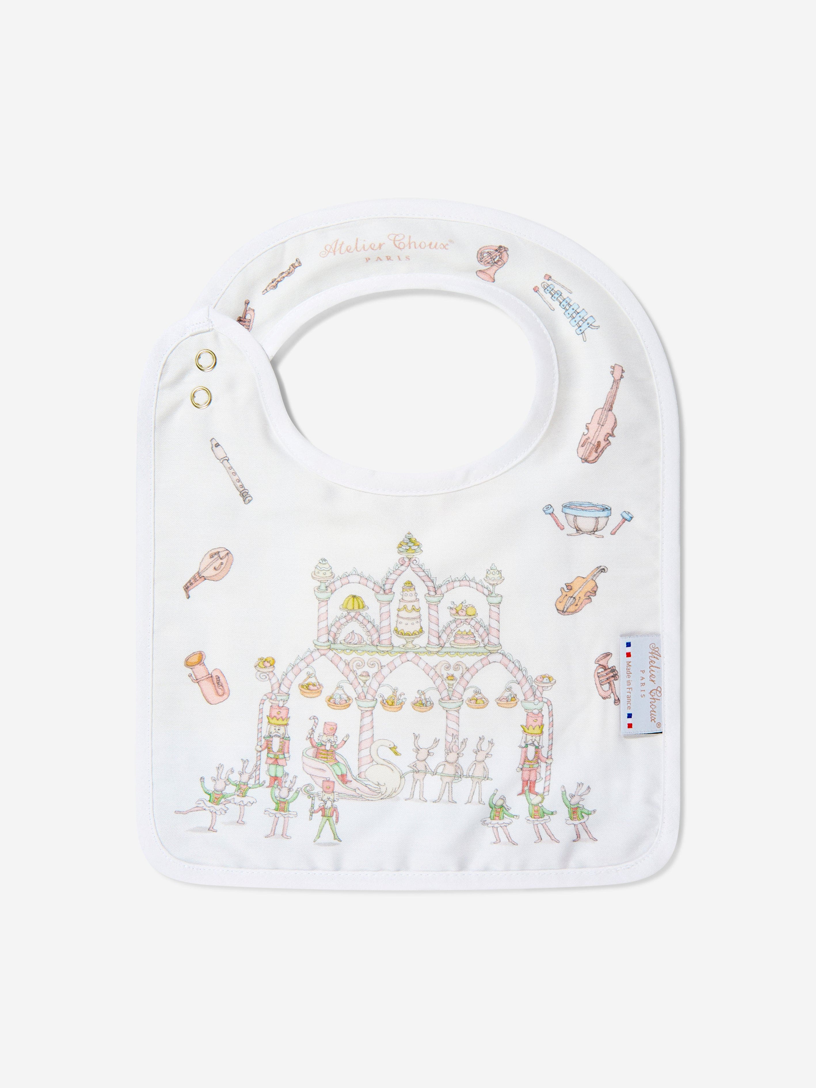 Atelier Choux Baby Opera Swaddle and Satin Bib Set in Blue Cheap Sale Online