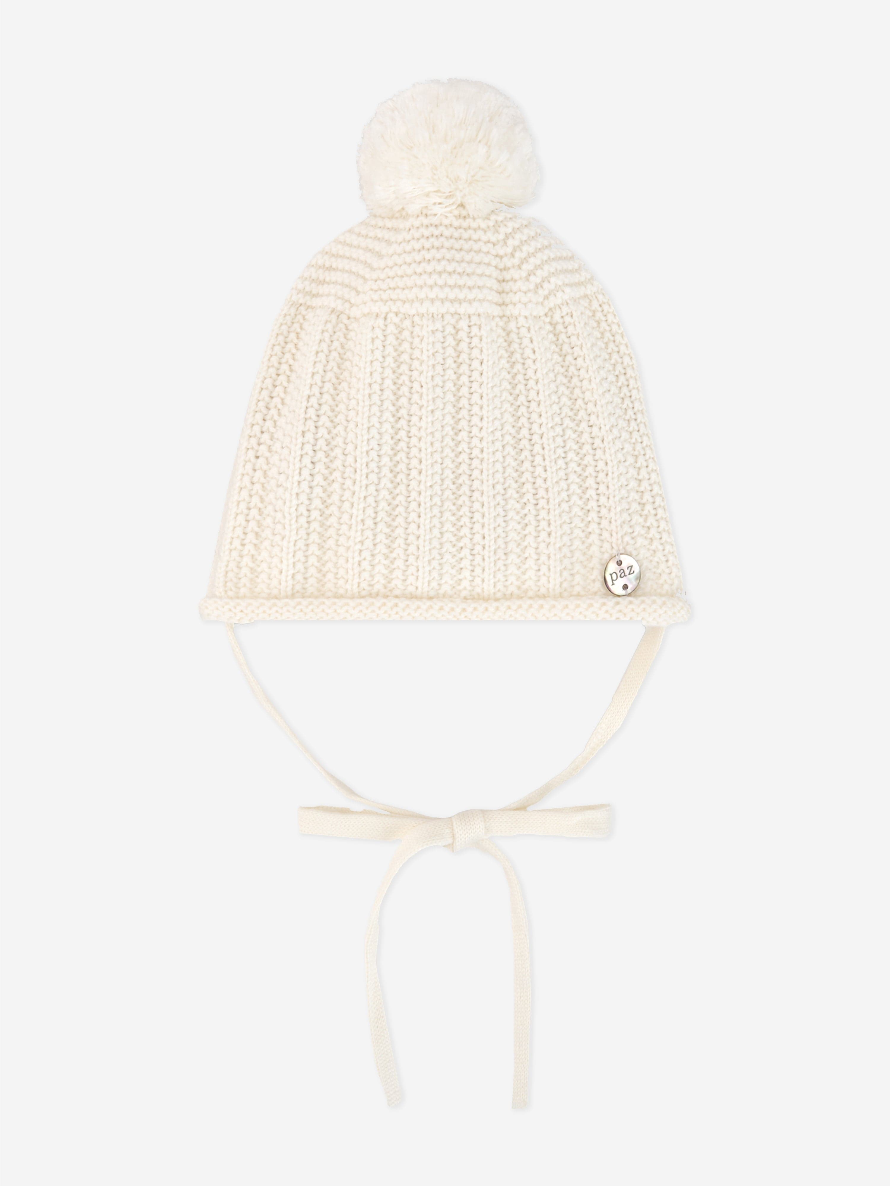 Paz Rodriguez Baby Cotton and Cashmere Knit Hat in Ivory Cheap Sale Huge Surprise