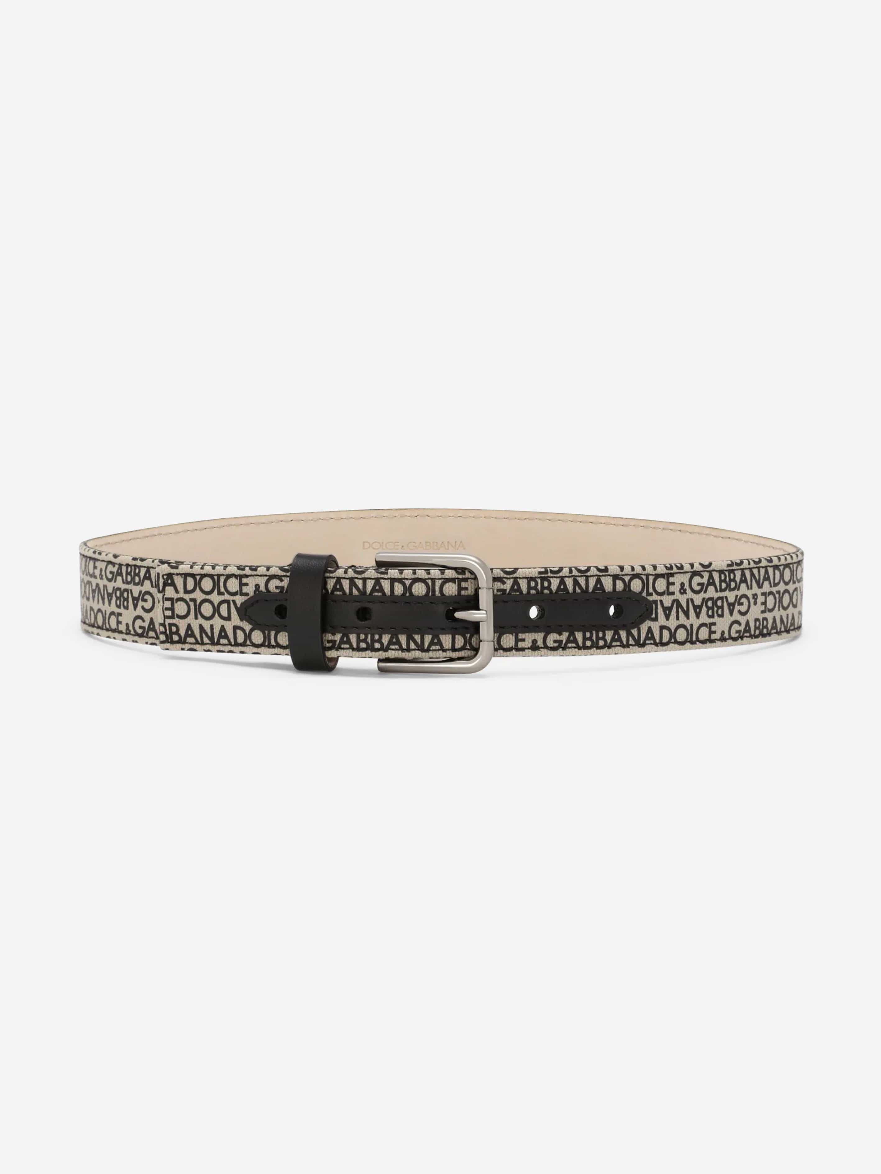 Dolce & Gabbana Boys Logo Belt in Beige Free Shipping With Credit Card