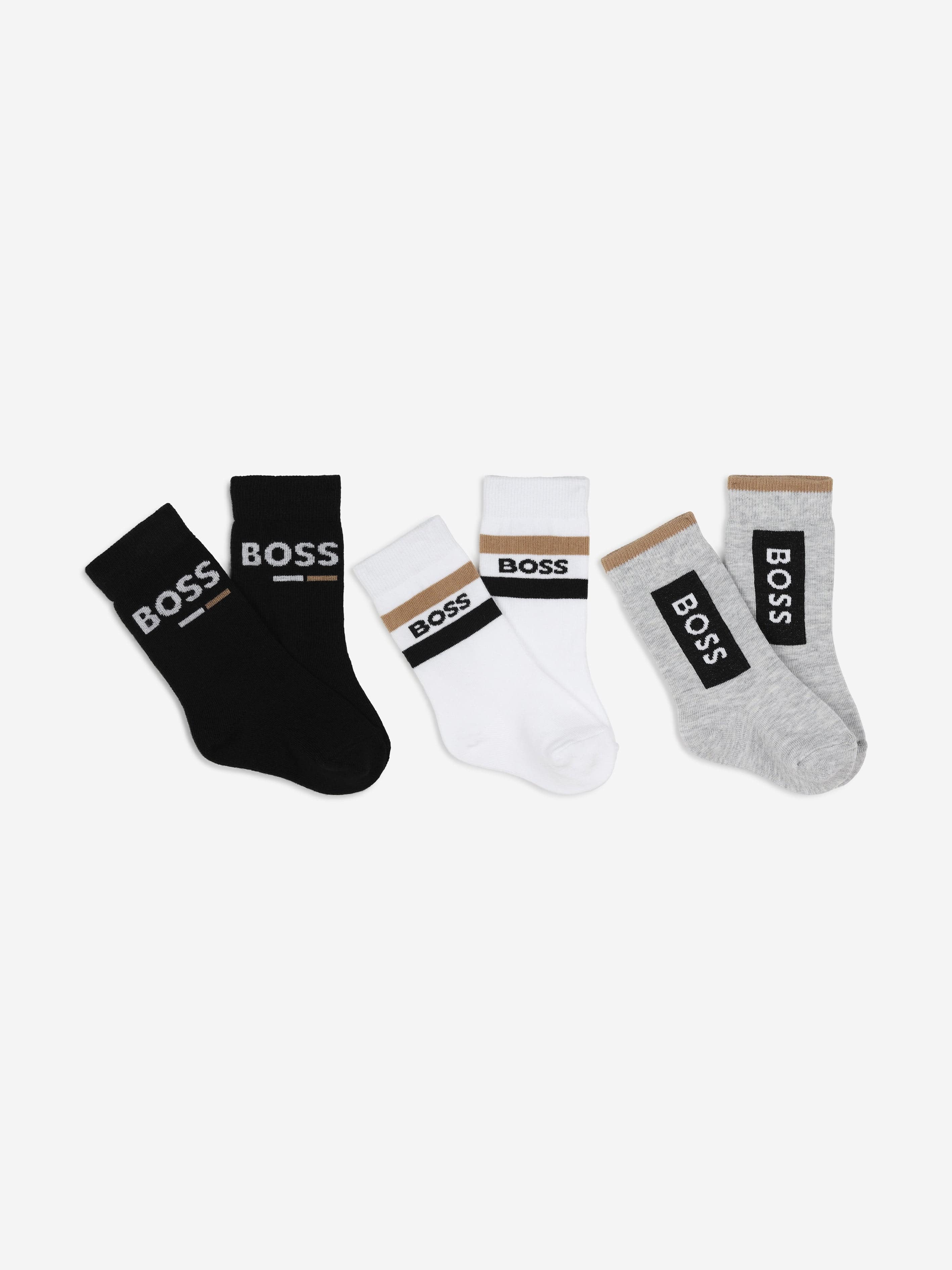 BOSS Boys 3 Pairs Socks Set in Black Free Shipping Huge Surprise