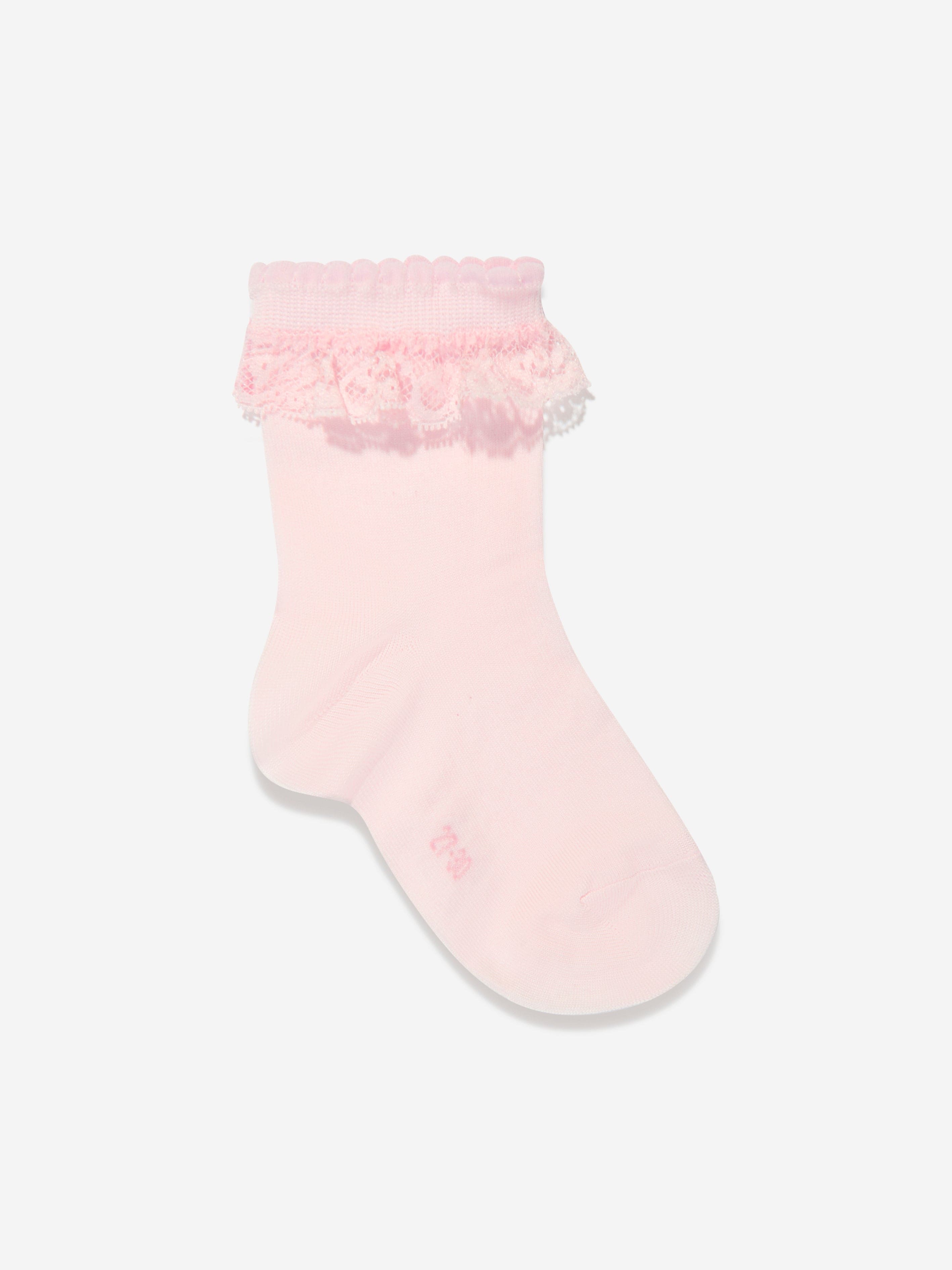 Falke Girls Romantic Lace Socks in Pink Clearance From China