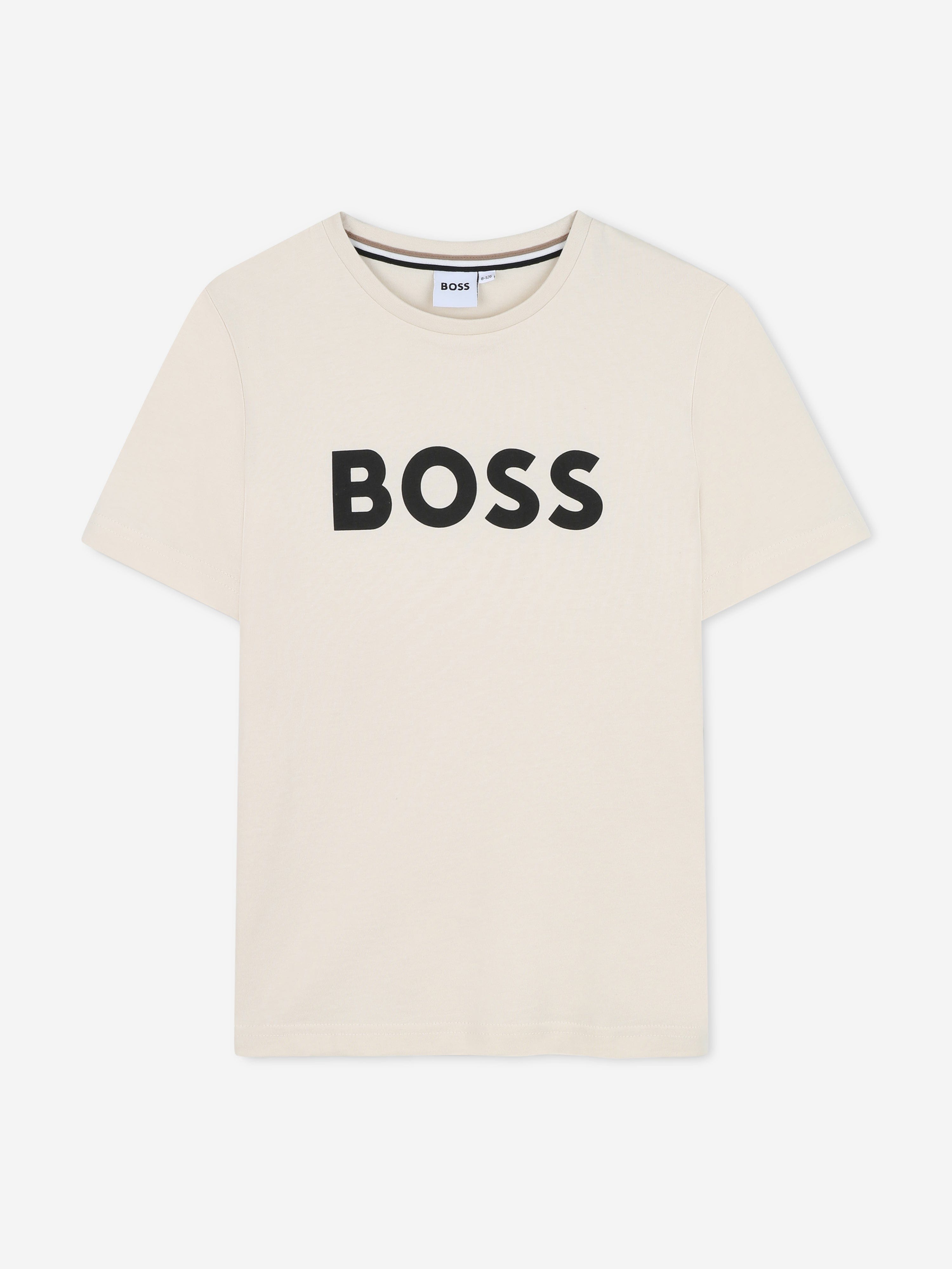 BOSS Boys Logo Print T-Shirt in Beige Cheap Sale 2025 Newest