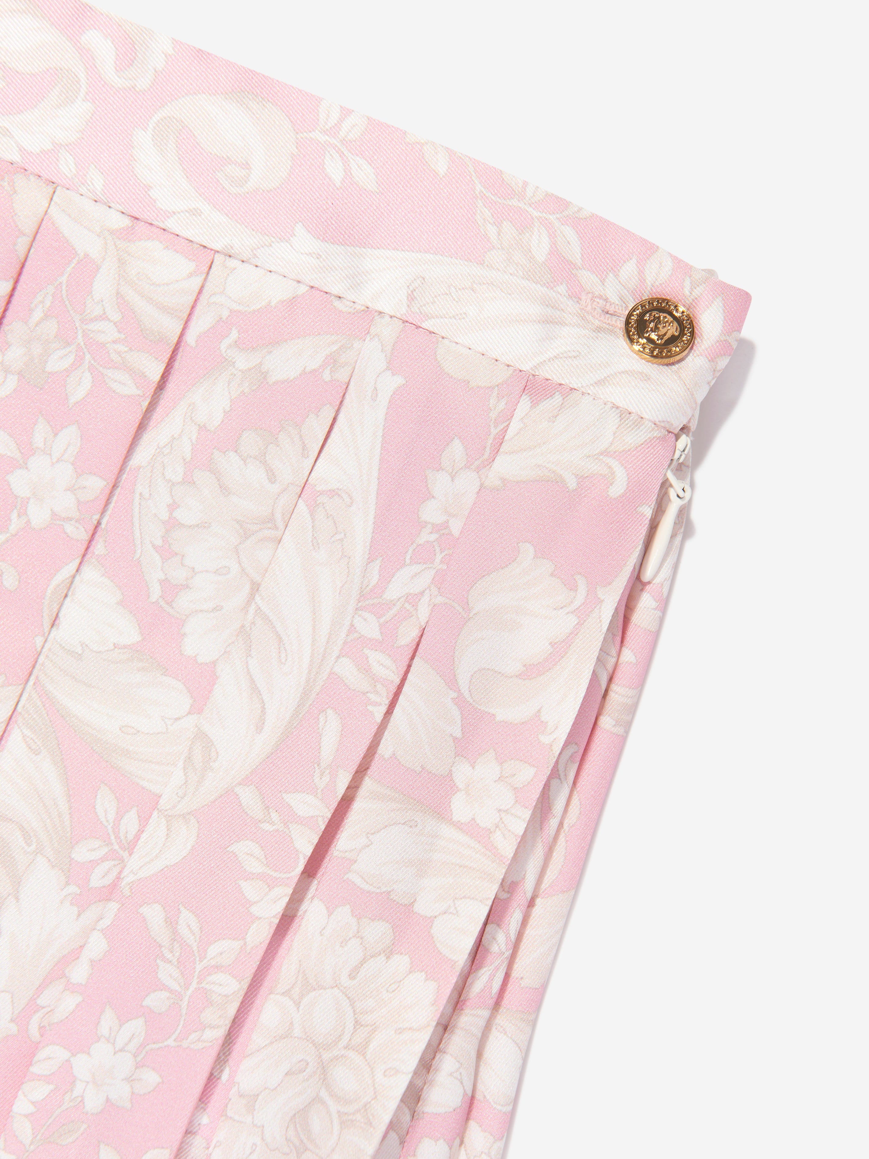 Versace Girls Barocco Pleated Skirt in Pink Buy Cheap Best Sale