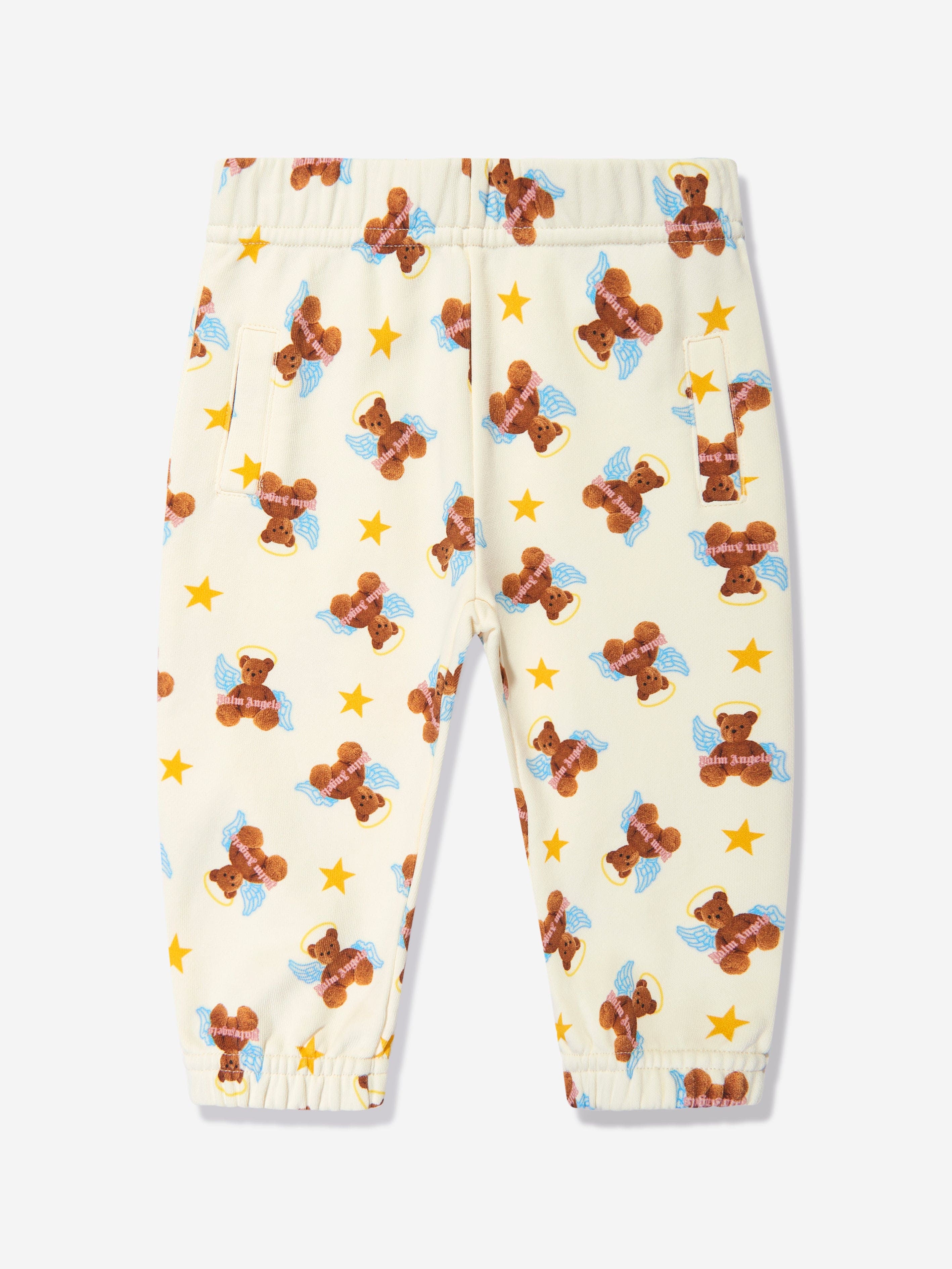Palm Angels Baby Girls AOP Bear Joggers in Ivory Finishline For Sale