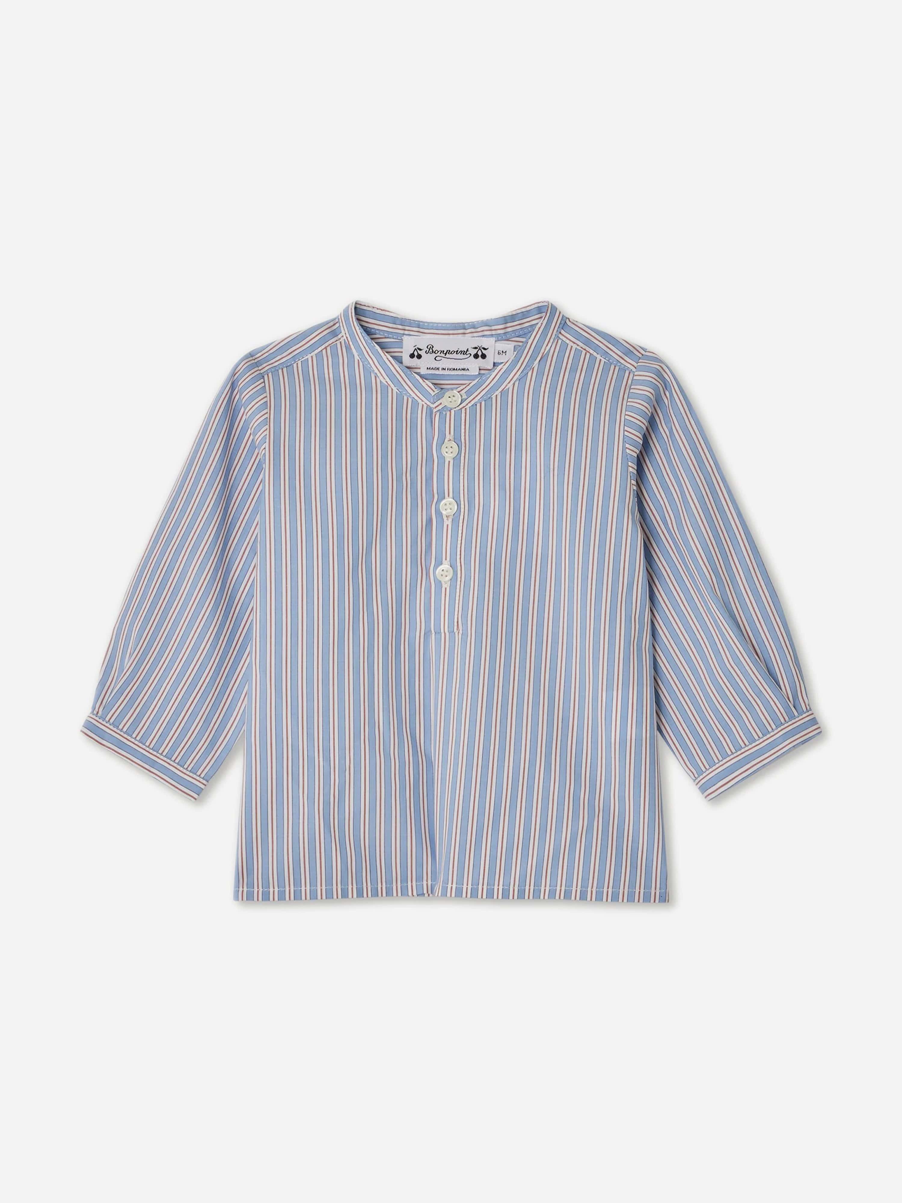 Bonpoint Baby Boys Polisson Shirt in Blue Quality From China Wholesale