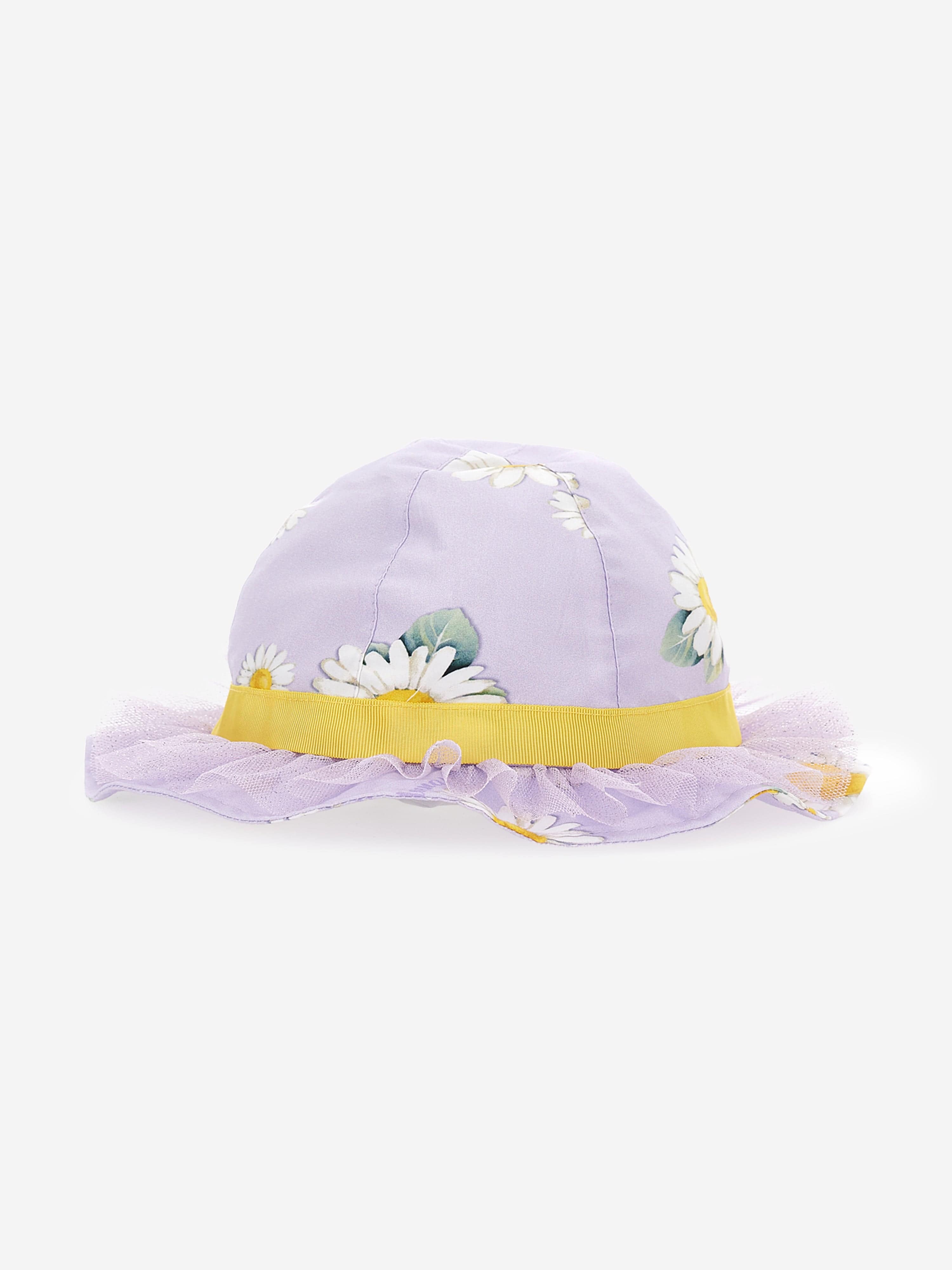 Monnalisa Baby Girls Daisy Bucket Hat in Purple Sale Explore