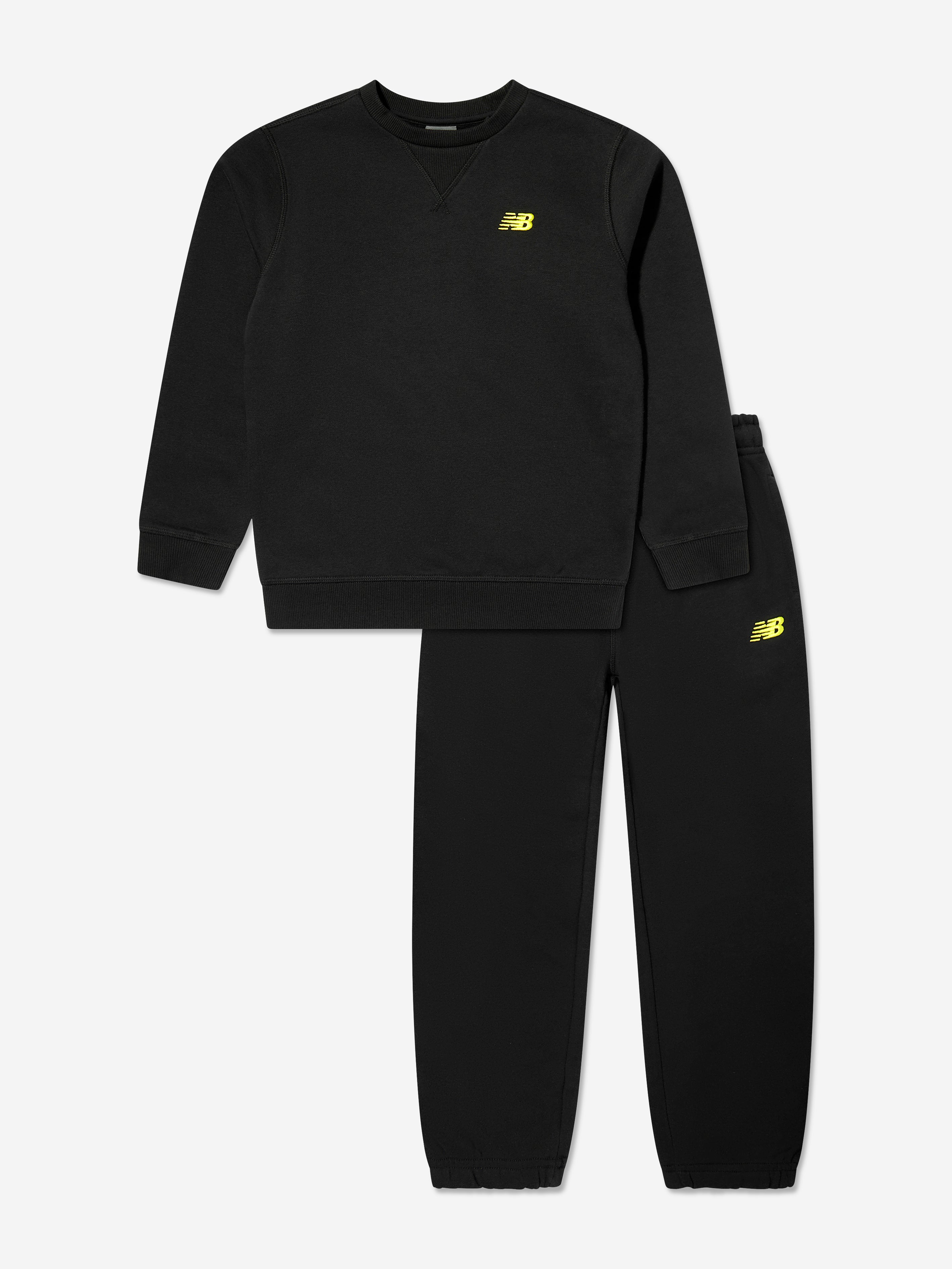 New Balance Boys Brush Back Small Logo Tracksuit in Black Buy Cheap Clearance Store