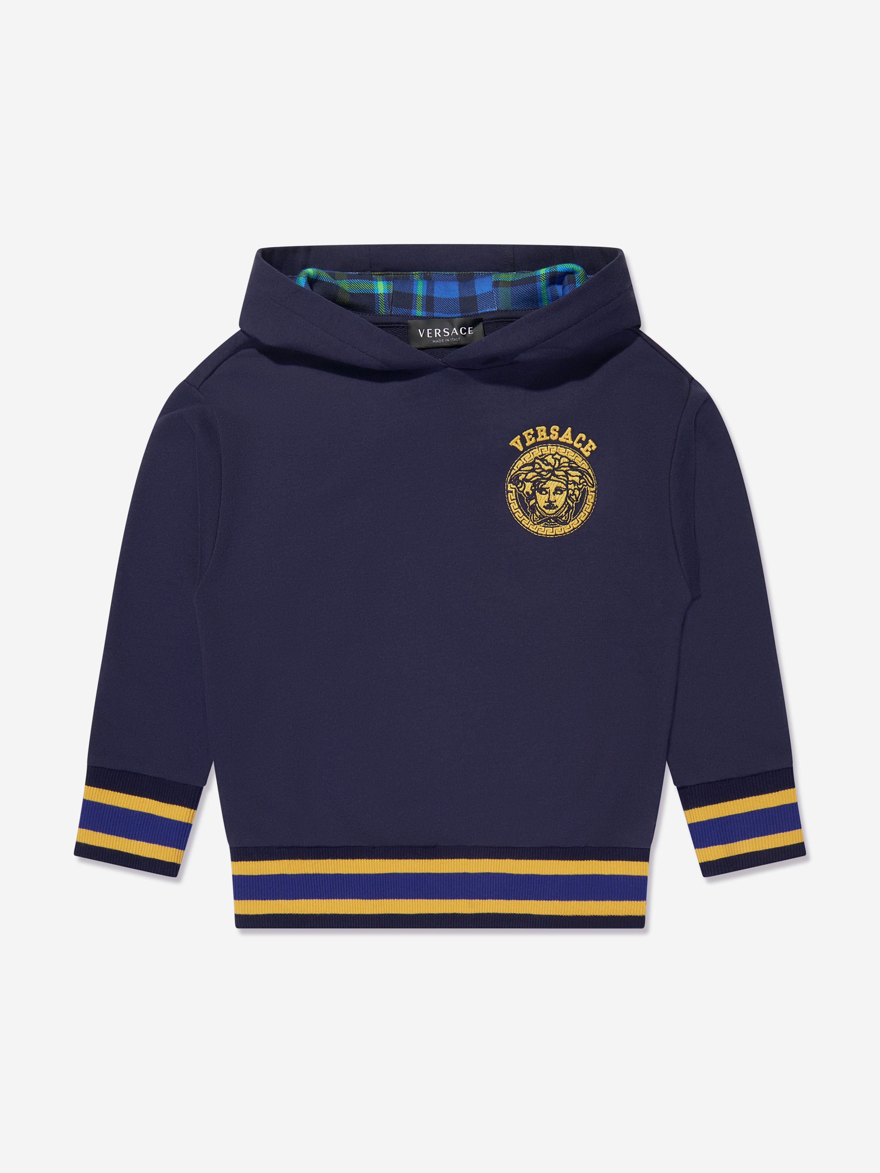 Versace Boys Medusa Logo Hoodie in Navy For Sale Official Site