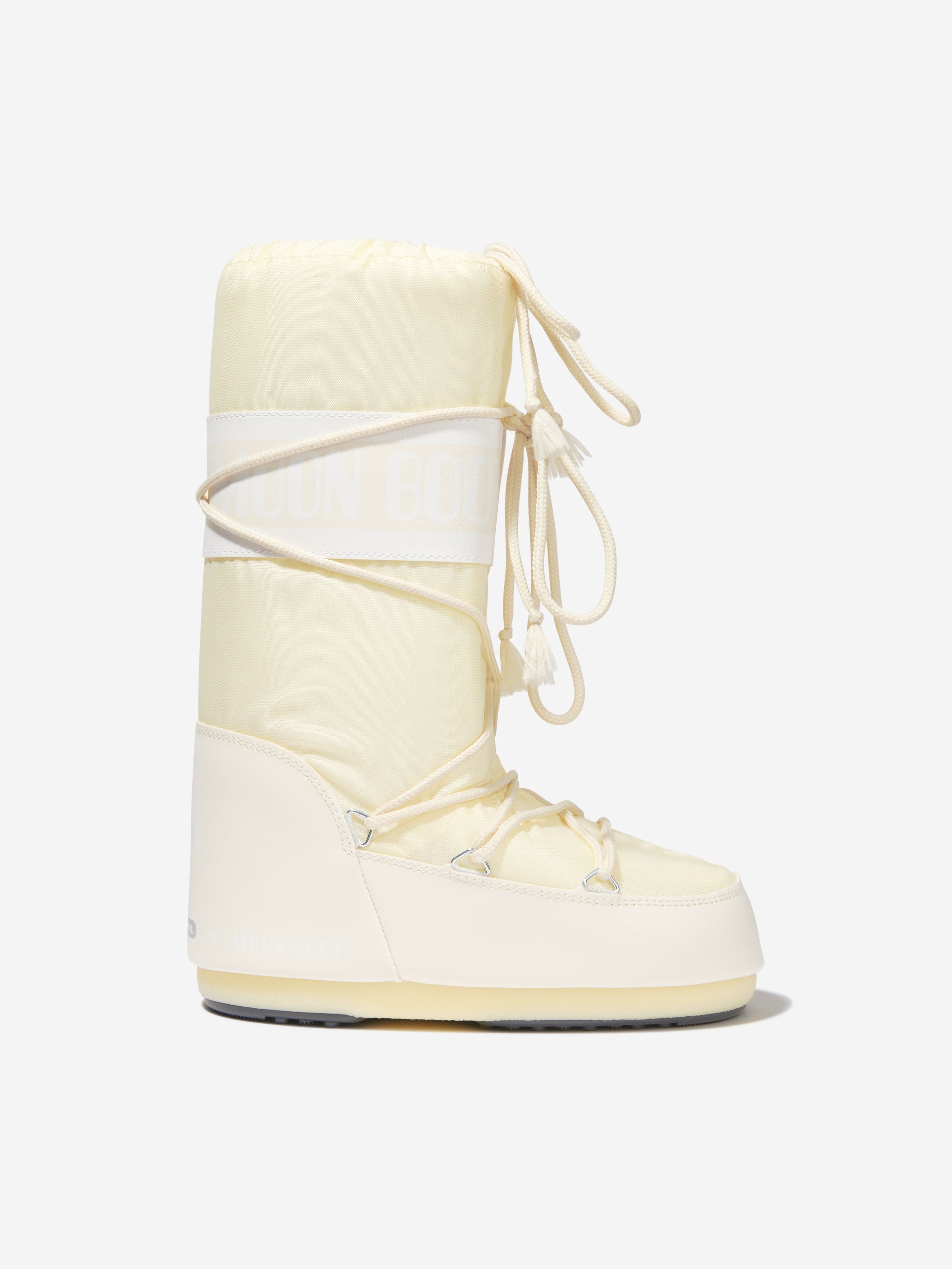 Moon Boot Kids Icon Nylon Snow Boots in Ivory Release Dates Cheap Online