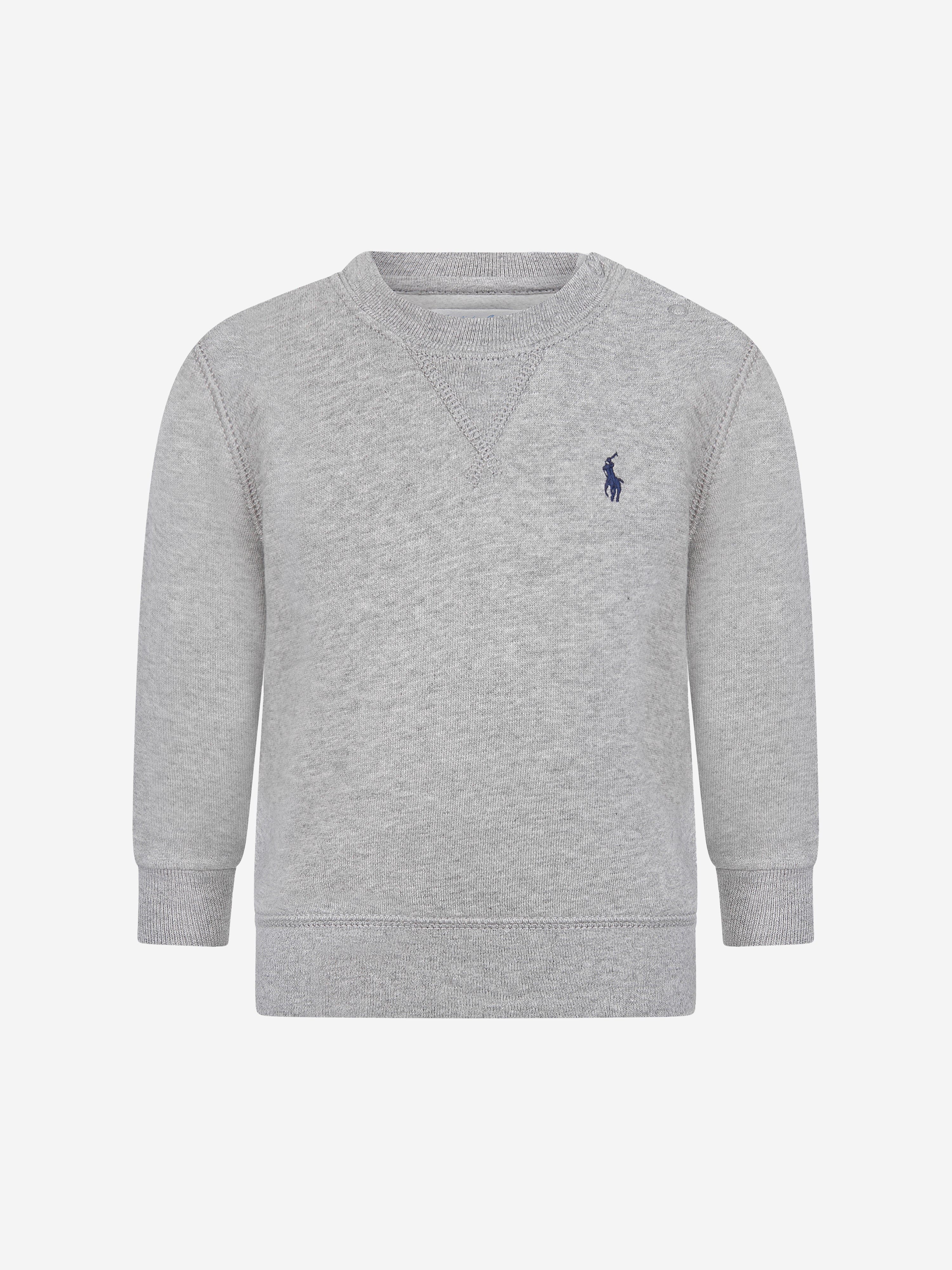 Ralph Lauren Baby Boys Logo Sweatshirt in Grey Discount Choice