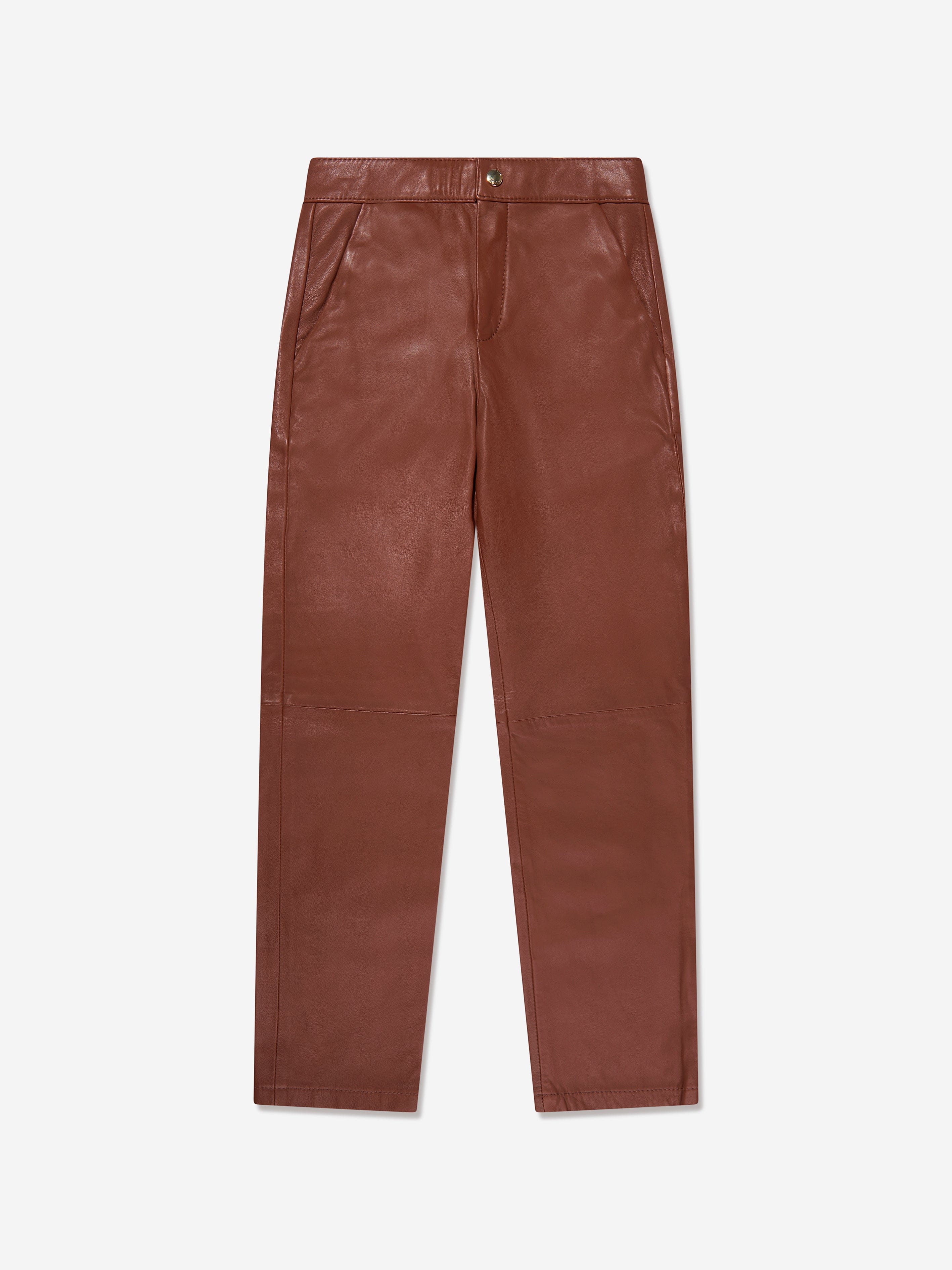 Chlo¨¦ Girls Leather Trousers in Crimson Free Shipping Get Authentic
