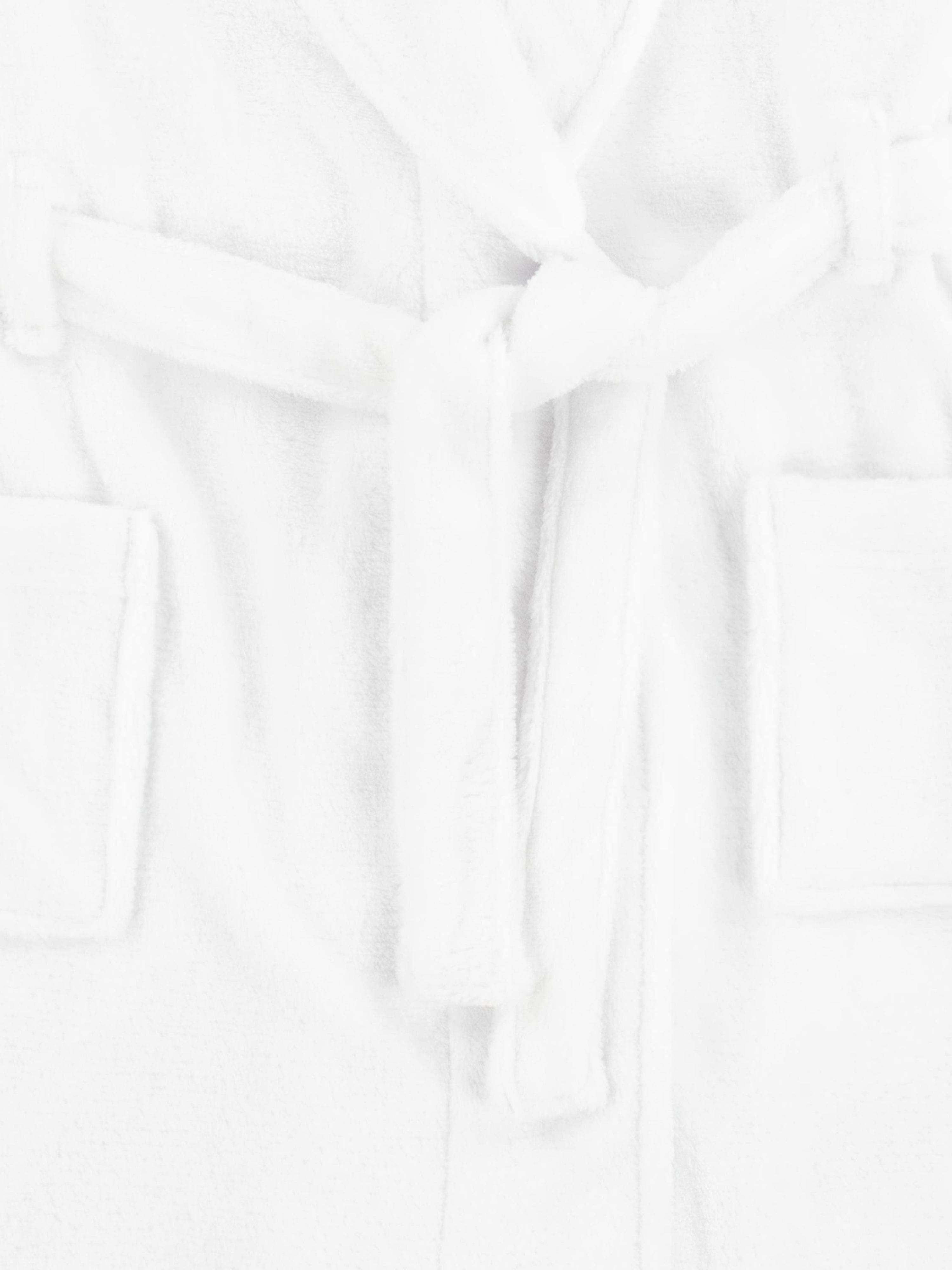 Boys Bear Patch Bathrobe in White Discount Amazon