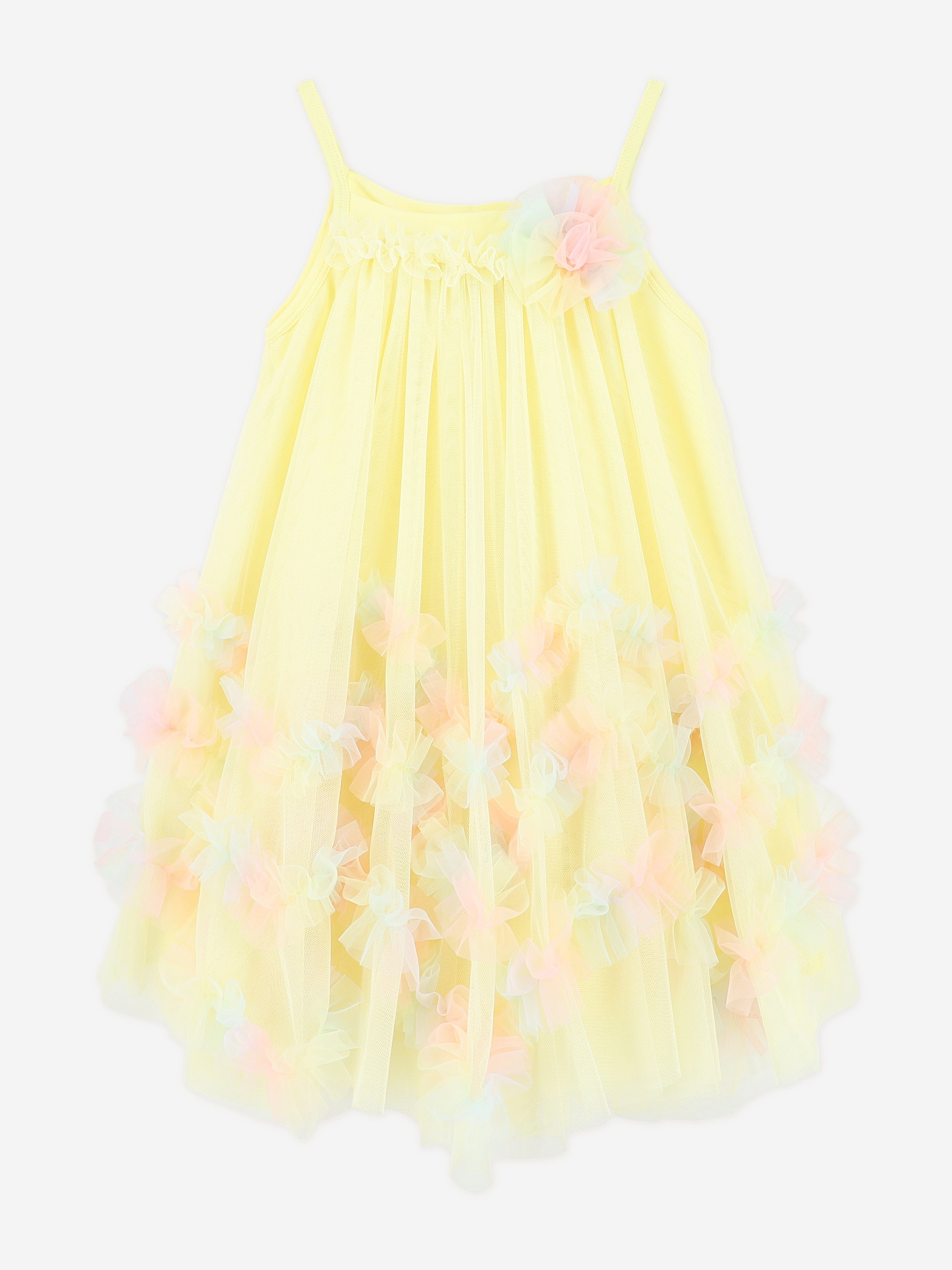 Girls Zigzag Tulle Dress in Yellow Outlet Store Cheap Pice