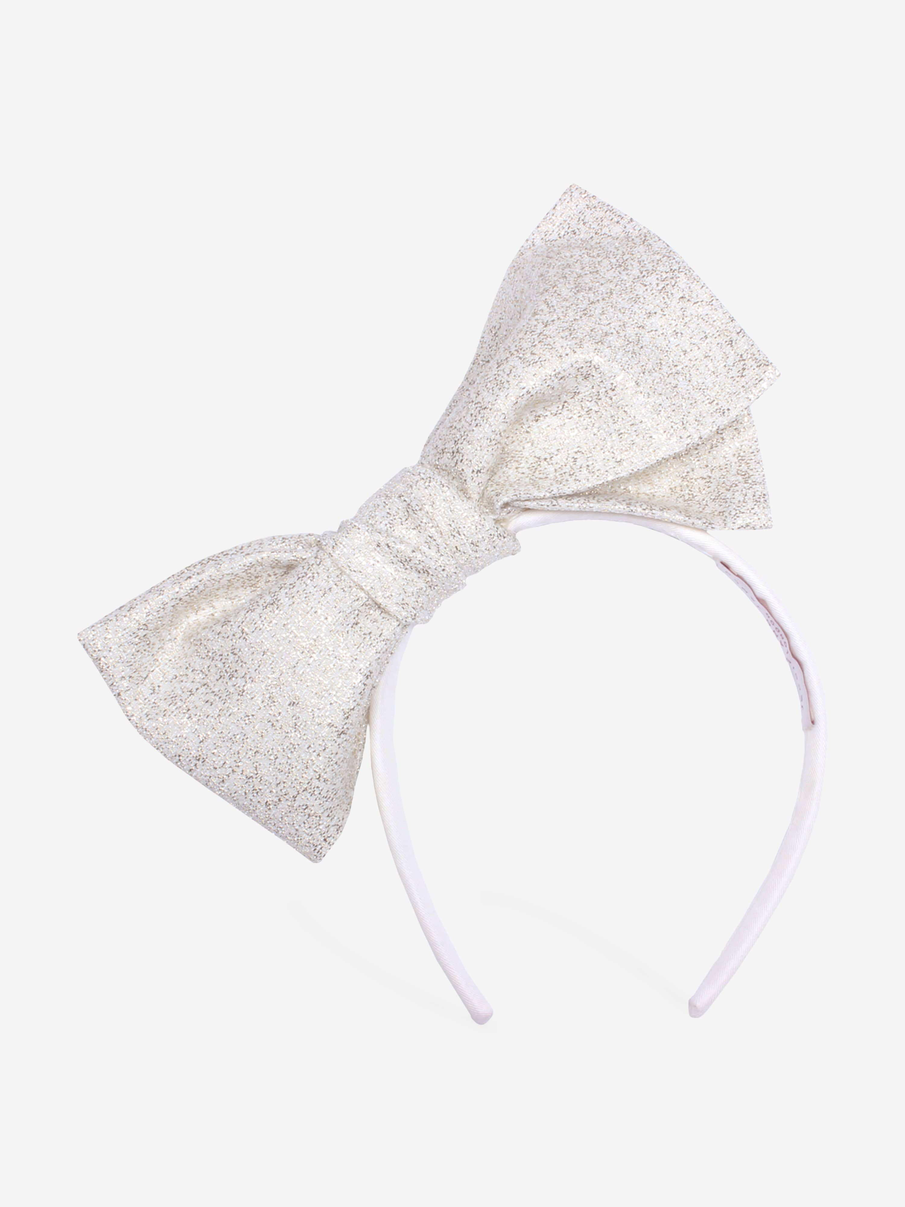 Girls Origami Jacquard Bow Headband in Gold Best Wholesale